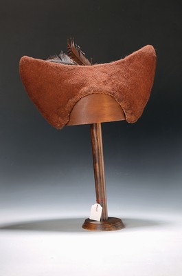 Image Initiation hat, Abelam, New Guinea, hat made by men from hair, feather headdress, is worn ...