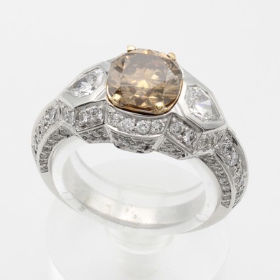 Image Ring mit Diamanten und Brillanten, WG/RG 750/000, Mittelstein ca. 1.38 ct ...