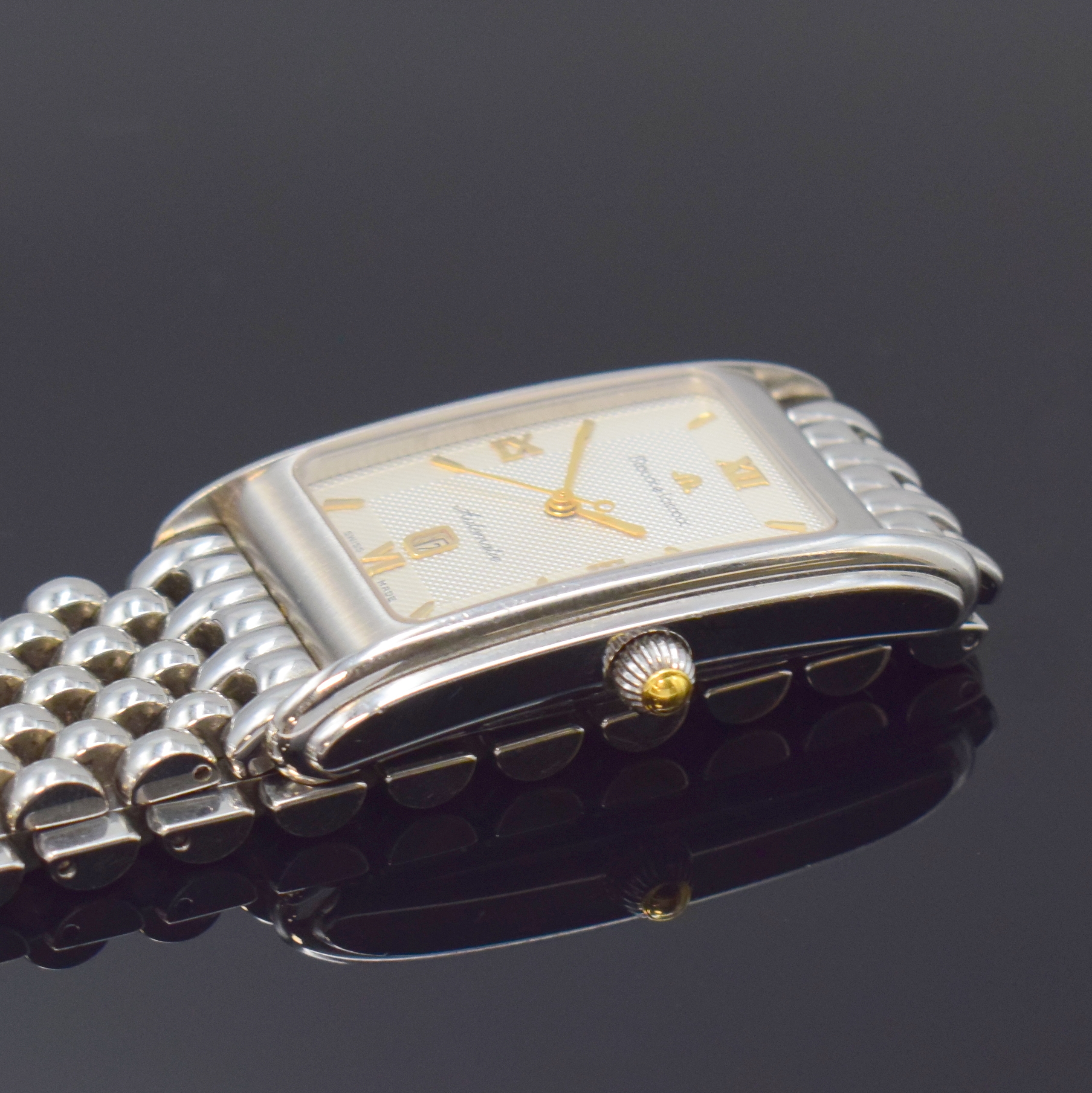 Detail c: MAURICE LACROIX Armbanduhr Les Classiques in Stahl Referenz 57620, Schweiz um 2005, Automatik, beids. vergl. Geh., orig. Gliederband m. dopp. ...