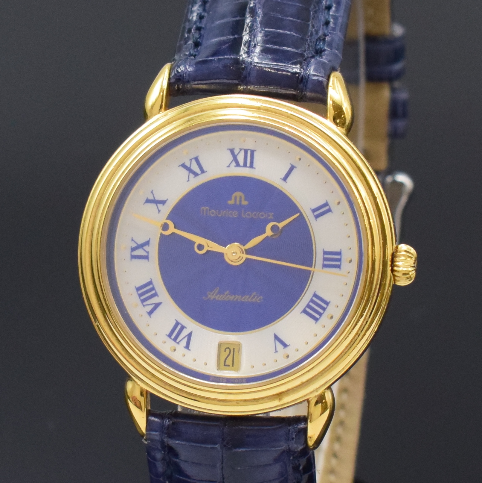 Detail a: MAURICE LACROIX Damenarmbanduhr Les Classiques Referenz 11406, Schweiz um 2000, Automatik, verg. Geh. beids. vergl., orig. Lederband m. Dornschl., ...