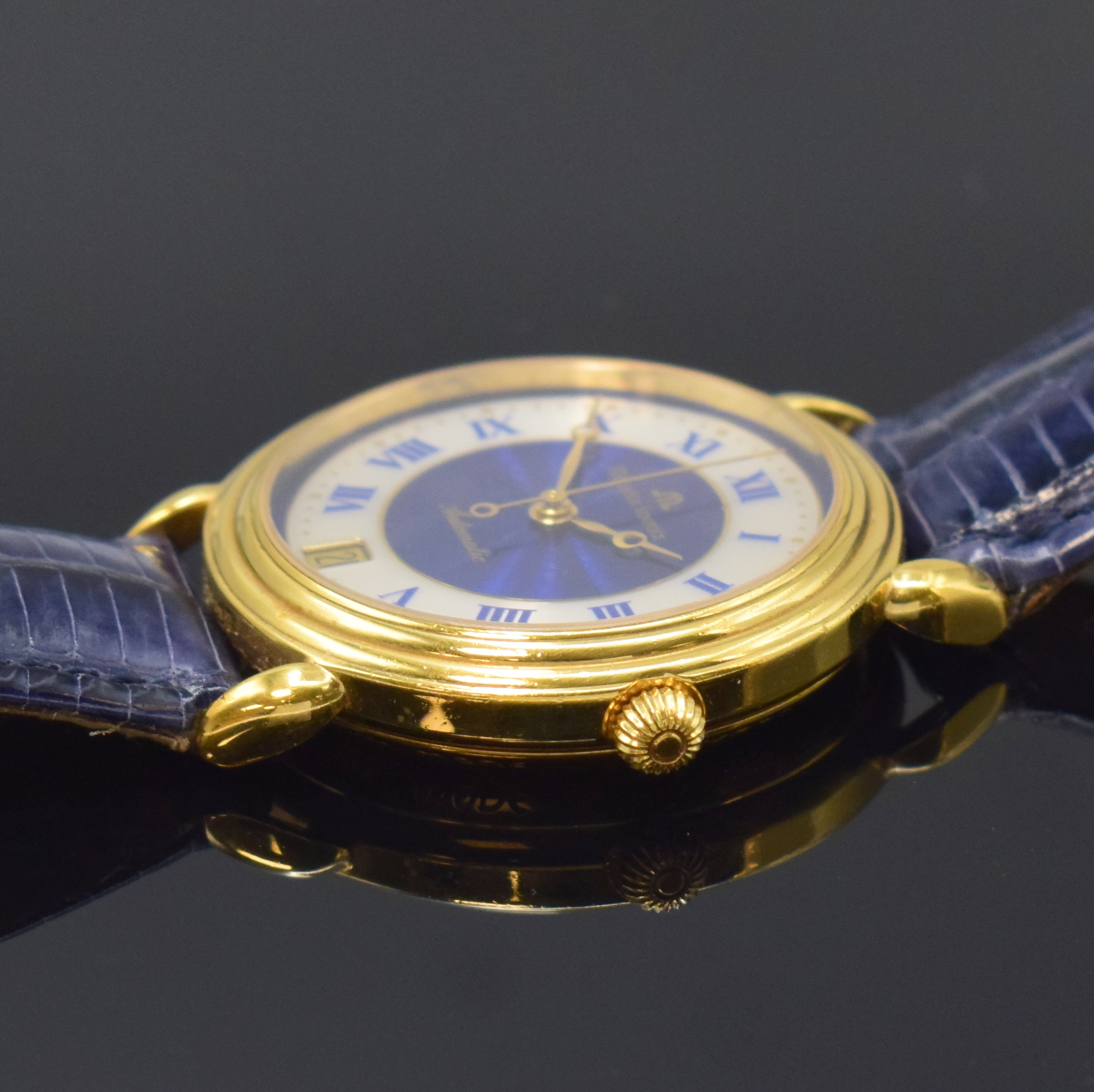 Detail c: MAURICE LACROIX Damenarmbanduhr Les Classiques Referenz 11406, Schweiz um 2000, Automatik, verg. Geh. beids. vergl., orig. Lederband m. Dornschl., ...
