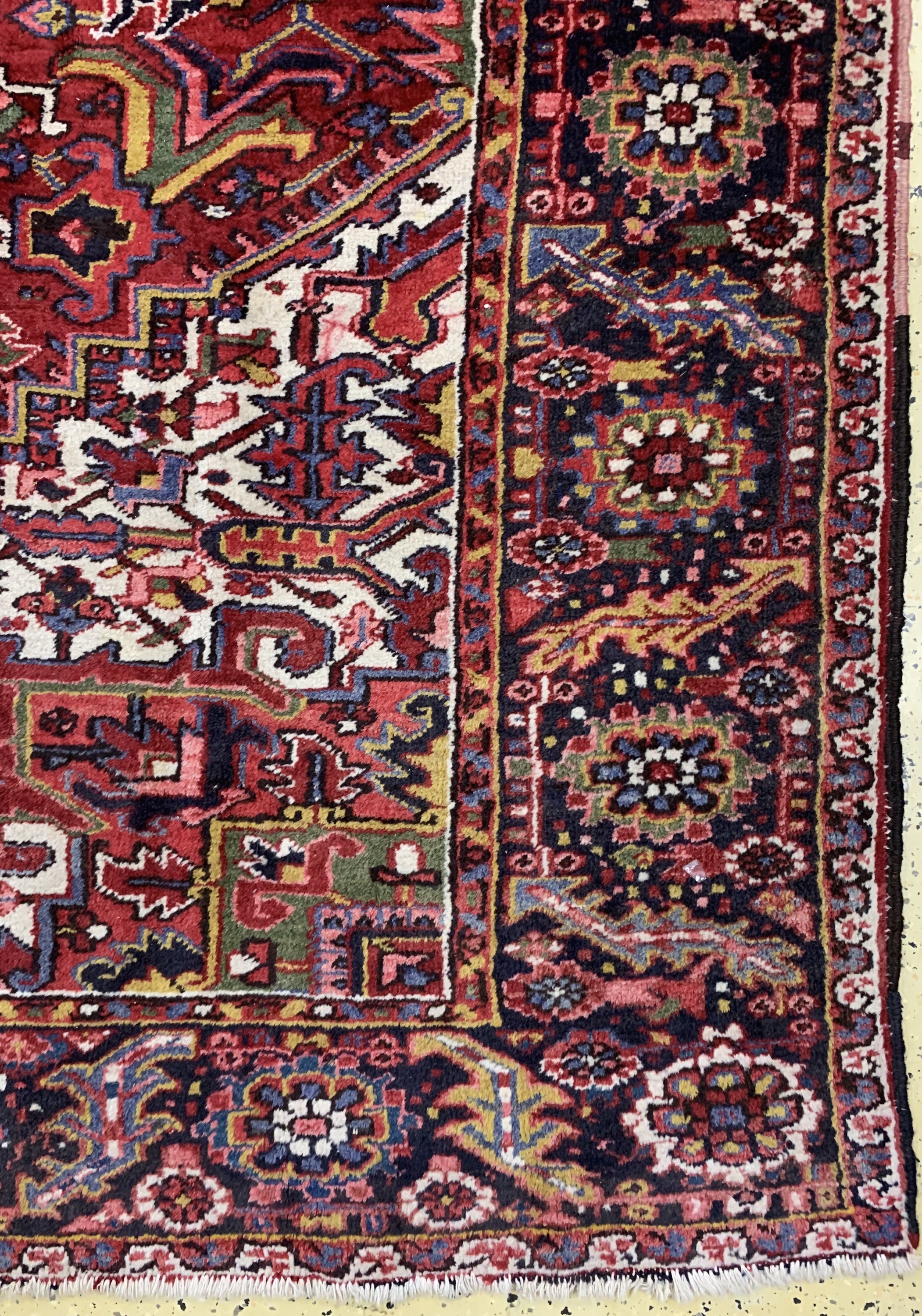 Detail a: Heriz alt, Persien, Mitte 20.Jhd, Wolle aufBaumwolle, ca. 352 x 265 cm, EHZ: 2