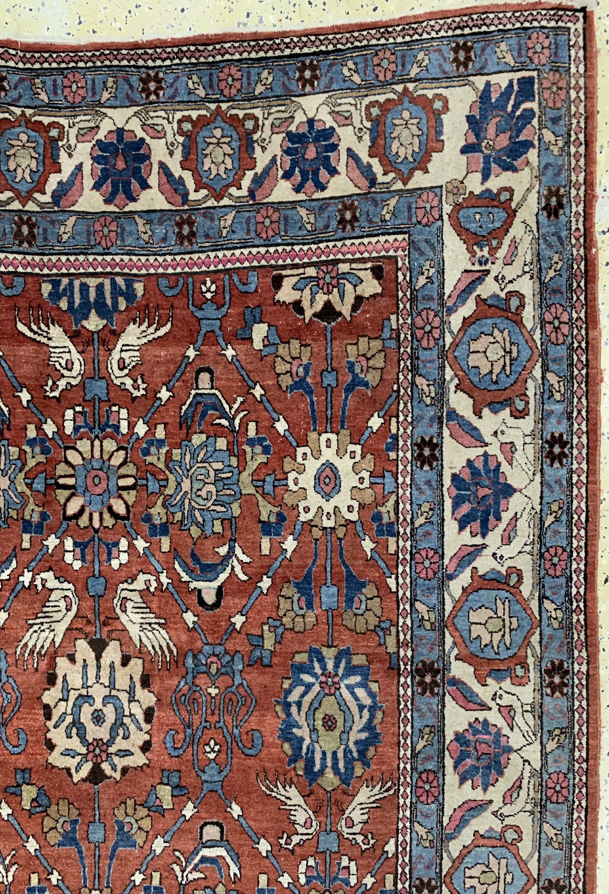Detail d: Weramin alt, Persien, Anfang 20.Jhd, Wolle auf Baumwolle, ca. 305 x 217 cm, EHZ: 3