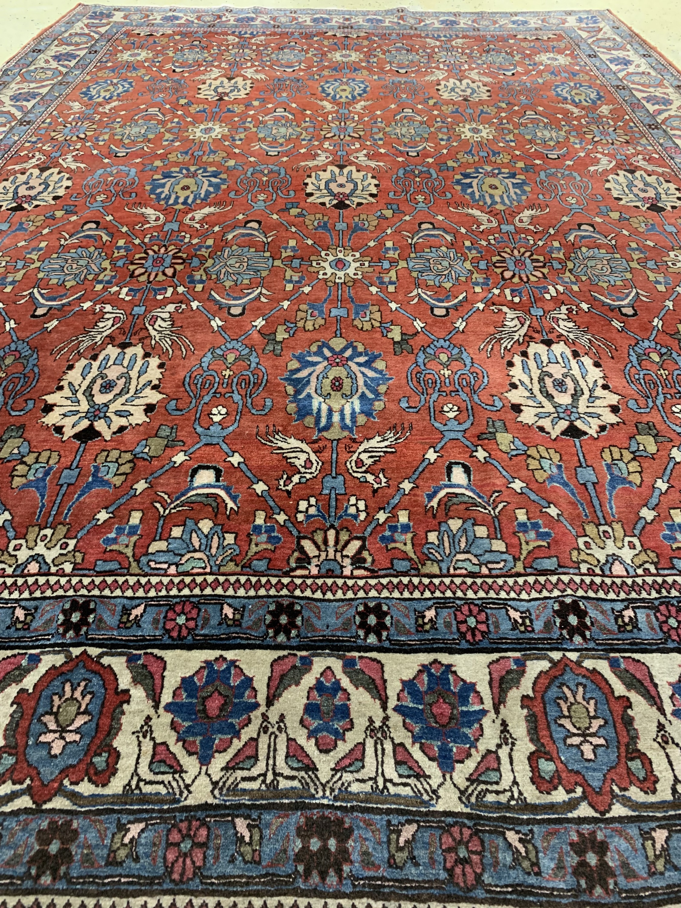 Detail e: Weramin alt, Persien, Anfang 20.Jhd, Wolle auf Baumwolle, ca. 305 x 217 cm, EHZ: 3