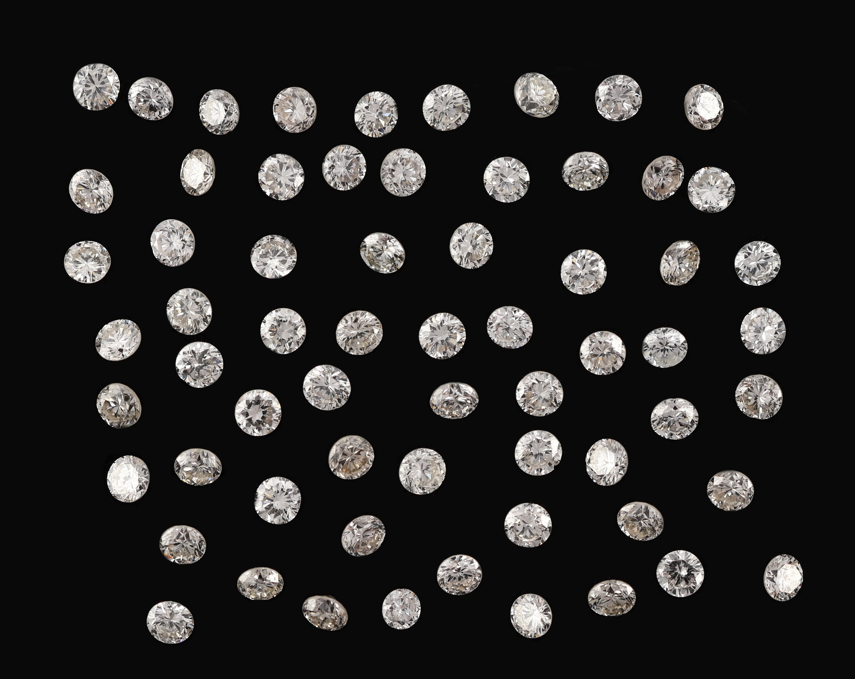Lot lose Brillanten, zus. ca. 1.00 ct, Weiß-get. Weiß/vs-si, kalibriert 1.50 -1.55 mm