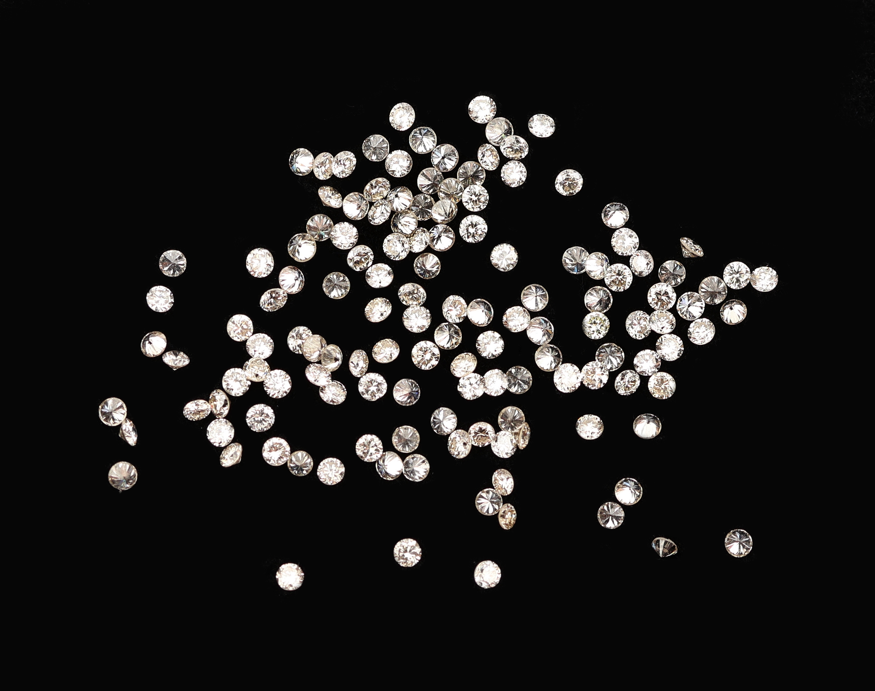 Detail a: Lot lose Brillanten, zus. ca. 1.00 ct, Weiss-get.Weiss/vs-si, kalibriert ca. 1.15 - 1.20 mm