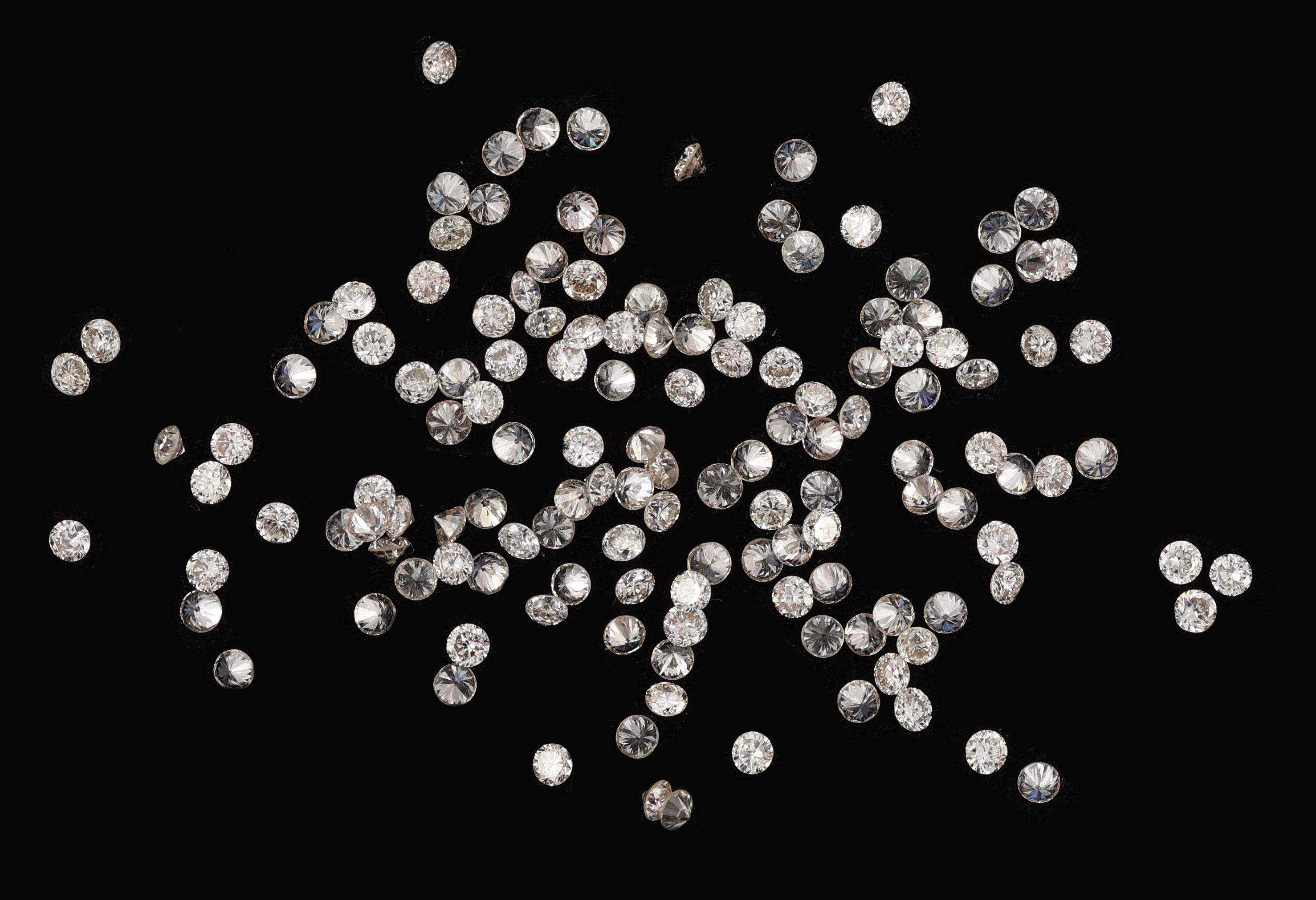 Detail a: Lot lose Brillanten, zus. ca. 1.00 ct, feines Weiss-Weiss/vs-si, kalibriert ca. 1.10 - 1.15 mm
