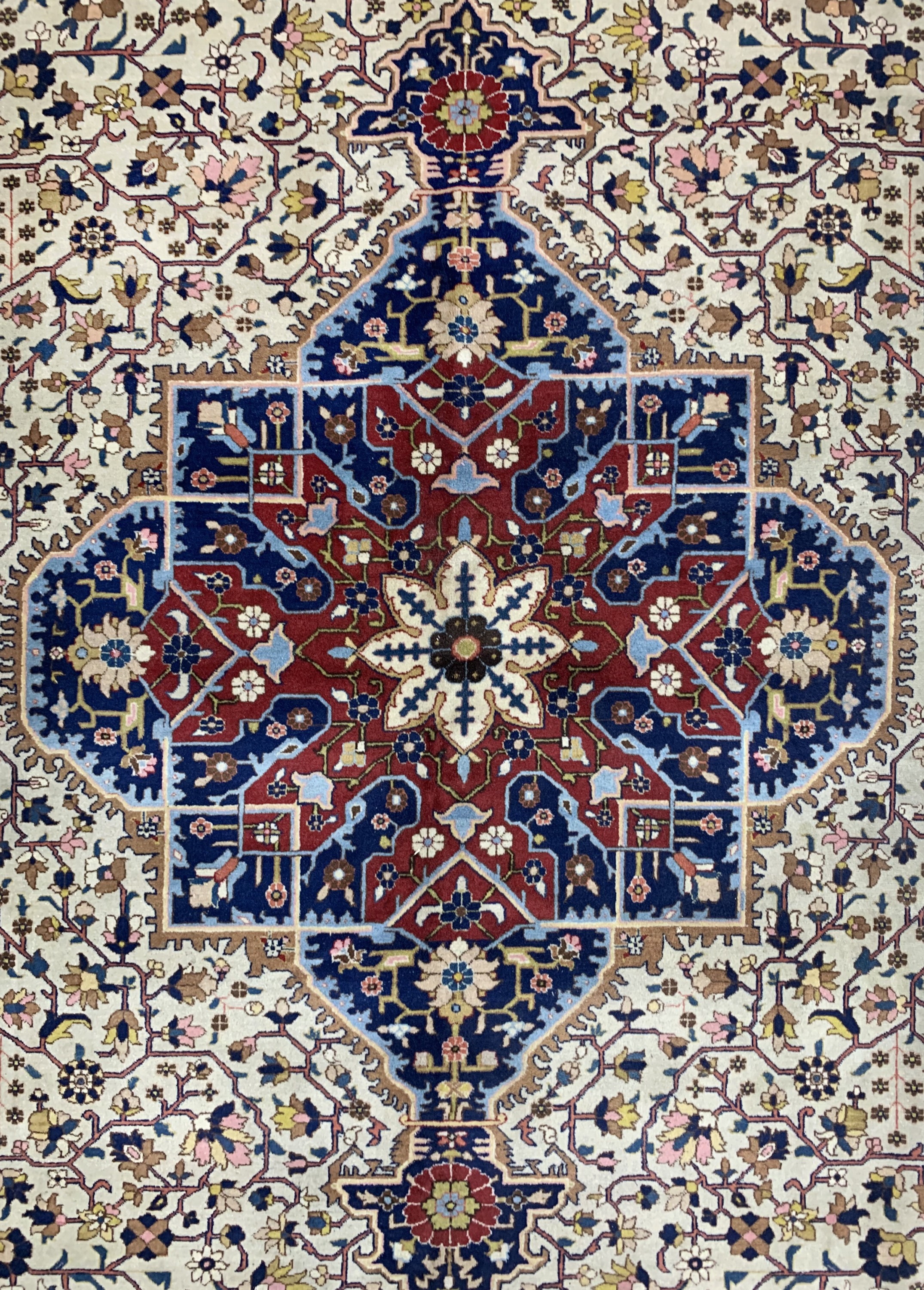 Detail d: Täbriz fein(50 Raj), Persien, Anfang 20.Jhd, Korkwolle auf Baumwolle, ca. 423 x 328cm, EHZ: 2-3
