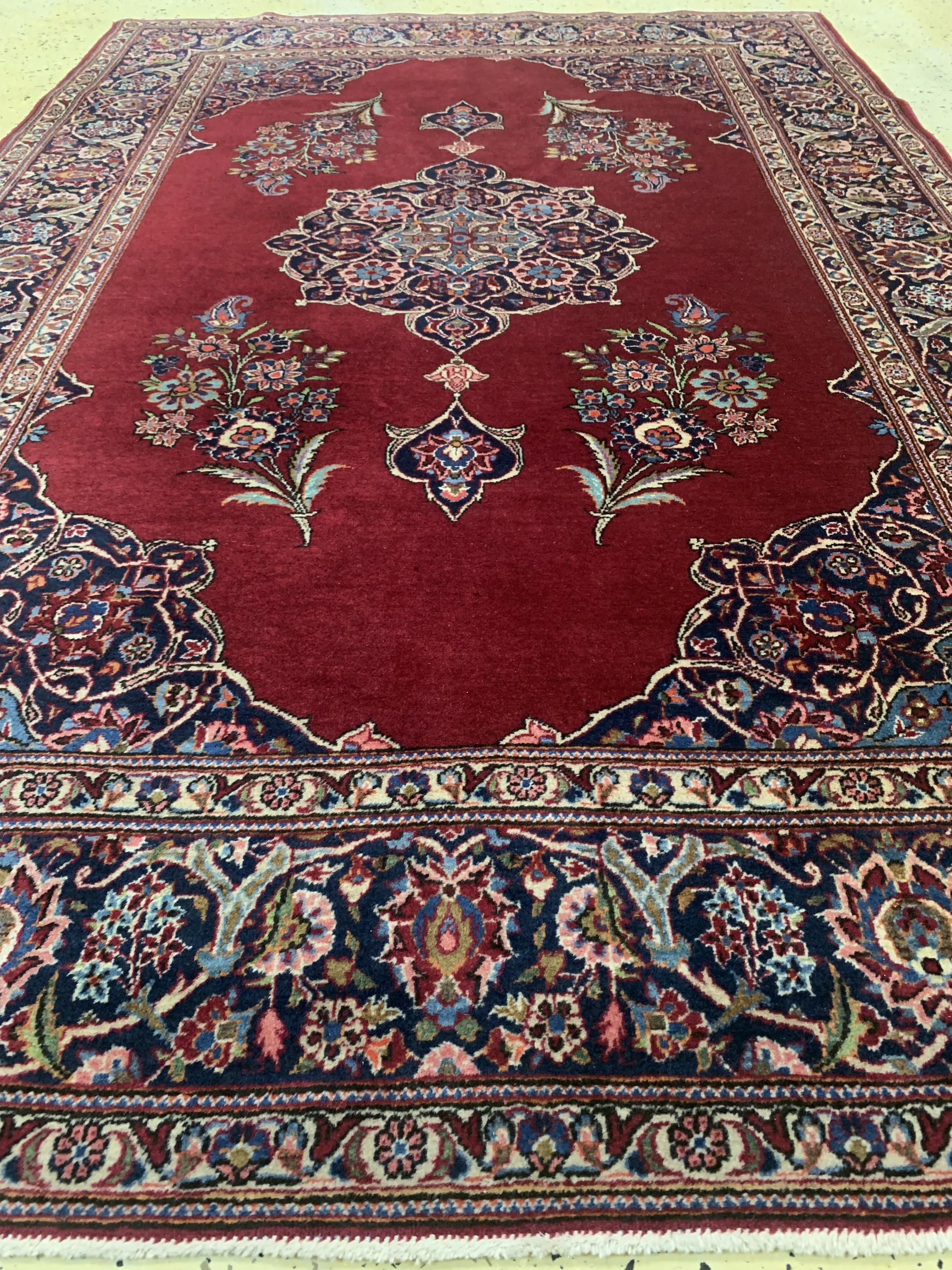 Detail d: Keschan alt, Persien, Anfang 20.Jhd, Wolle auf Baumwolle, ca. 200 x 134 cm, EHZ: 2-3