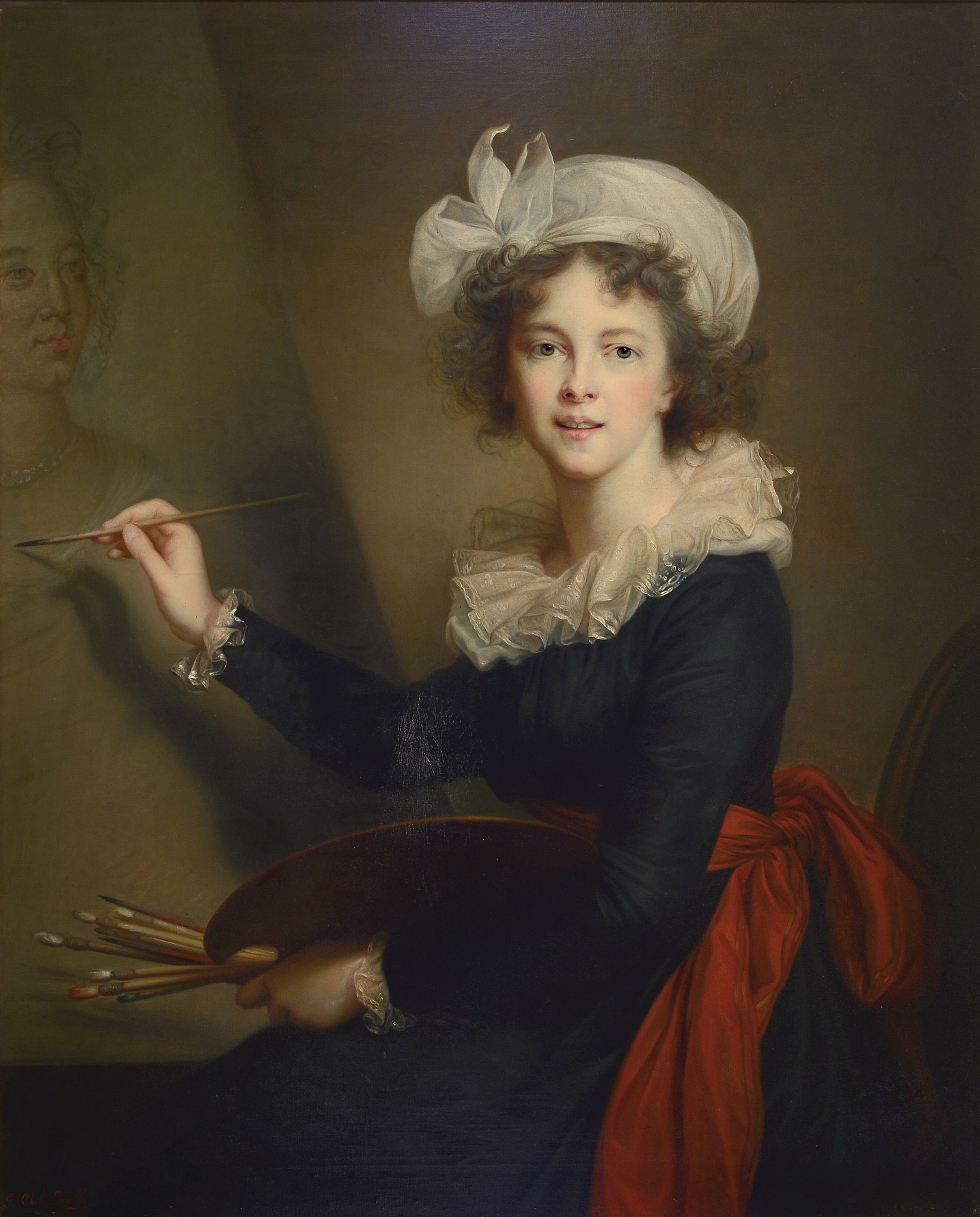 Julie Giulia Cheli Capella, 1875-1915, italienisch, Kopie nach Louise-Elisabeth Vigee-Lebrun (1755-1842): Selbstporträt (1790, Uffizien, Florenz), ...