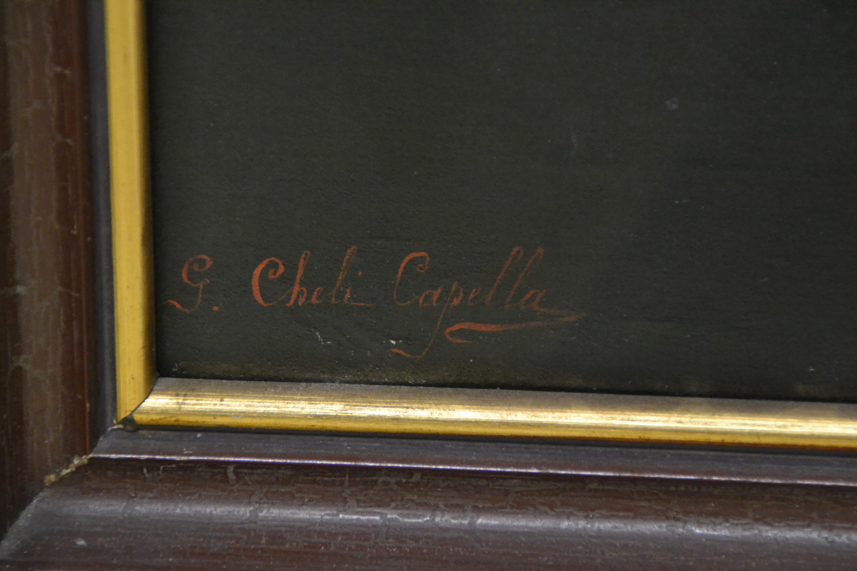 Detail b: Julie Giulia Cheli Capella, 1875-1915, italienisch, Kopie nach Louise-Elisabeth Vigee-Lebrun (1755-1842): Selbstporträt (1790, Uffizien, Florenz), ...