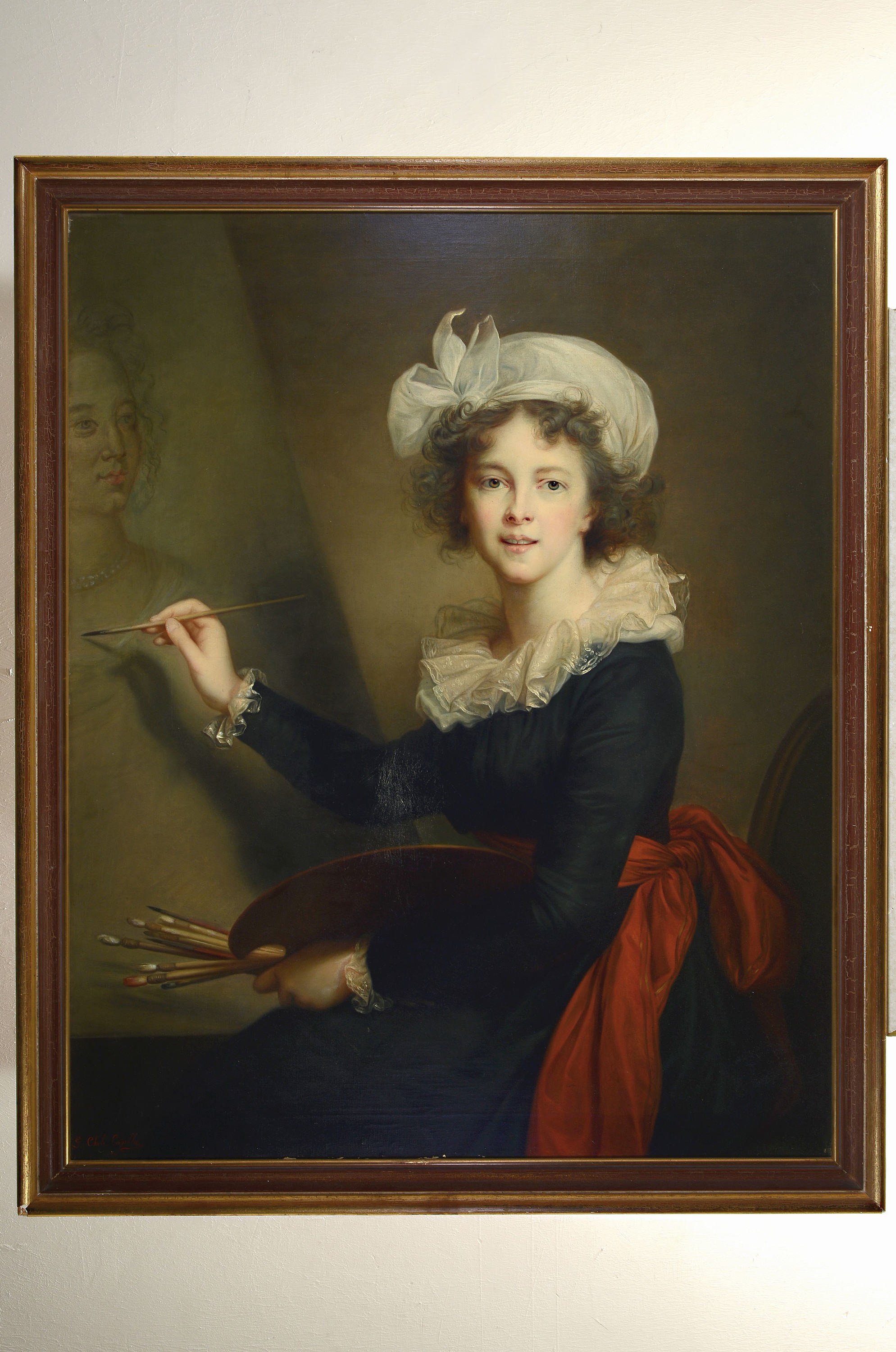 Detail k: Julie Giulia Cheli Capella, 1875-1915, italienisch, Kopie nach Louise-Elisabeth Vigee-Lebrun (1755-1842): Selbstporträt (1790, Uffizien, Florenz), ...