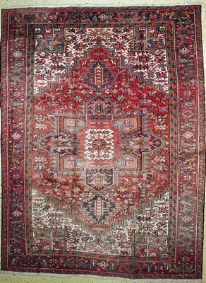 Image Heriz old, Persia, mid-20th century, wool on cotton, approx. 335 x 256 cm, faded colors, ...