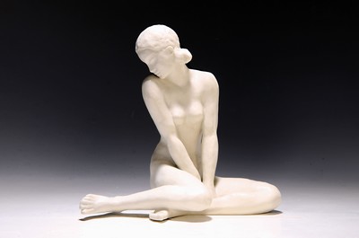 Image Porcelain figure, Rosenthal, design, Klimsch, seated female nude, 1930s/40s, bisque ...