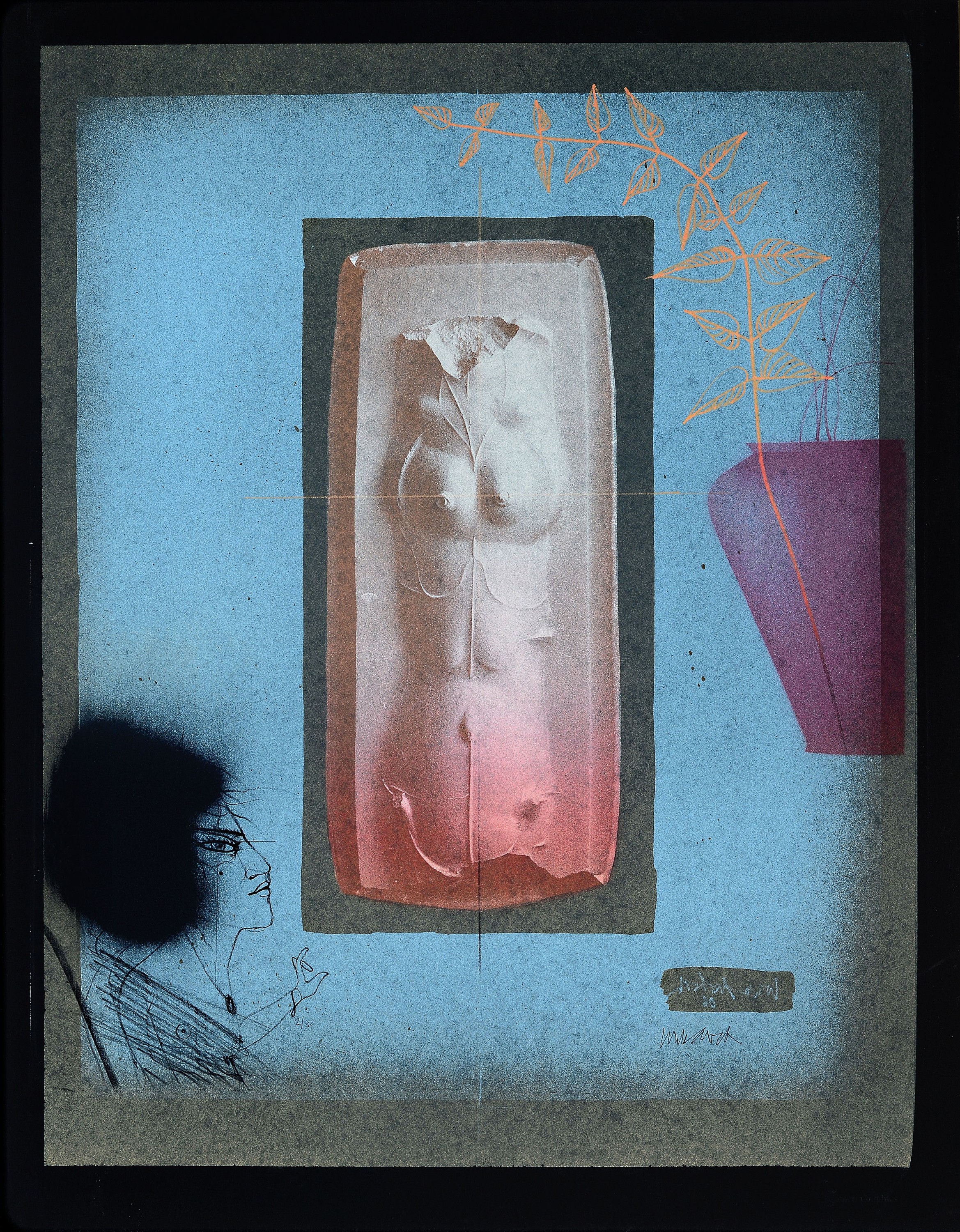 Detail a: Paul Wunderlich, 1927 - 2010, vier Lithografien, handsigniert, num., verschiedene Motive, ungerahmt, ca. 72 x 56 cm, u.a. Fabeltier mit Zitzen, num. ...