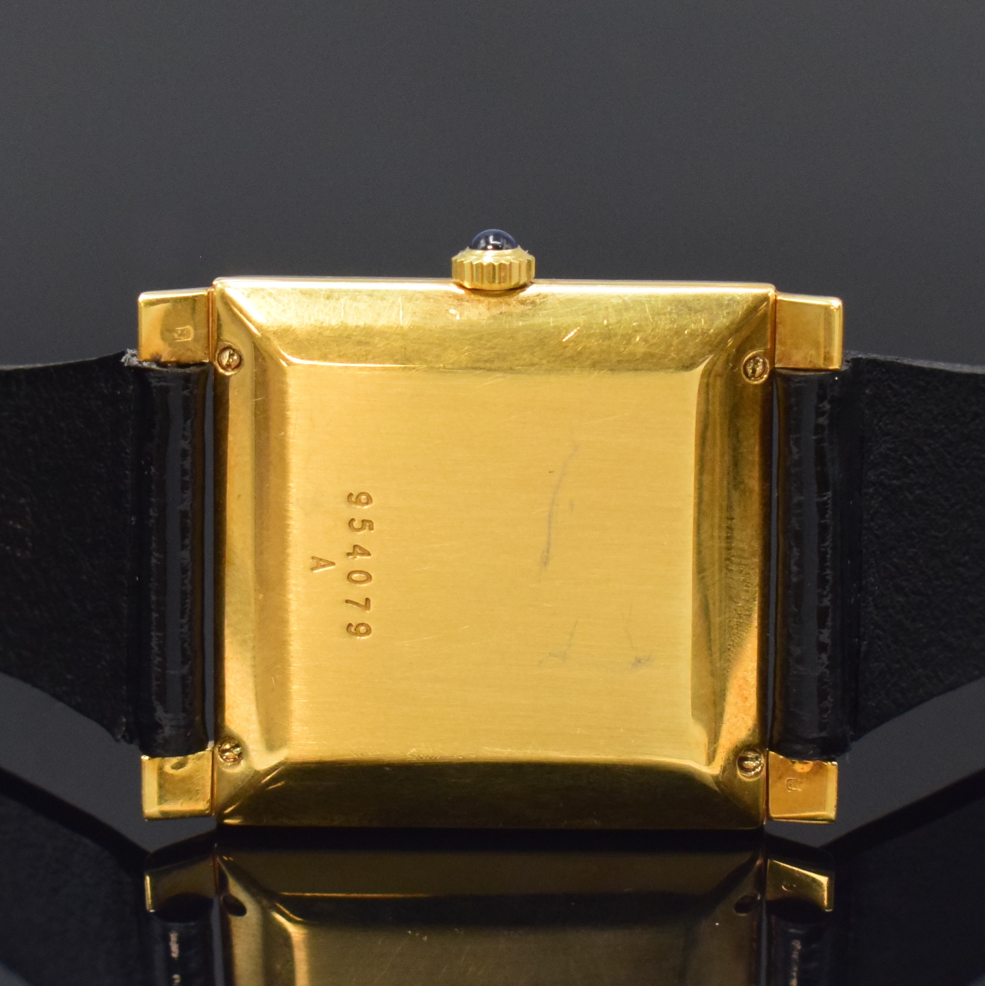 Detail c: LeCOULTRE Damenarmbanduhr in GG 750/000, Schweiz um 1960, Handaufzug, Boden 4-fach verschr., Schmuckkrone, rest. Zifferbl. m. 4 gelben Saphir-Ind., ...