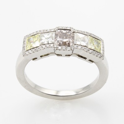 Image Ring mit Diamanten und Brillanten, Platin 950/000, 2 Diam. zus. ca. 0.47 ct feines ...