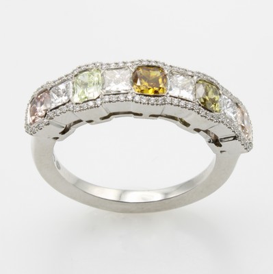 Image Ring mit Diamanten und Brillanten, Platin 950/000, 4 Diam. zus. ca. 0.67 ct hochfeines ...