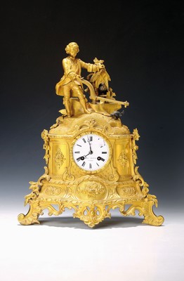 Image Pendule, Frankreich, um 1850, verziertes Bronzegehäuse, rückseitig mass. ...