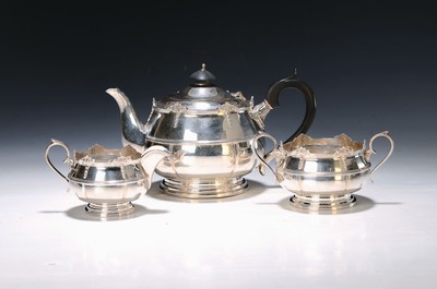 Image Tea set/tea service, Walker & Hall, Sheffield,1960, sterling silver, profiled and ...