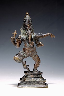 Image Skulptur des Ganesha, Himalaya, um 1900, Bronzeguß, Darstellung des ...