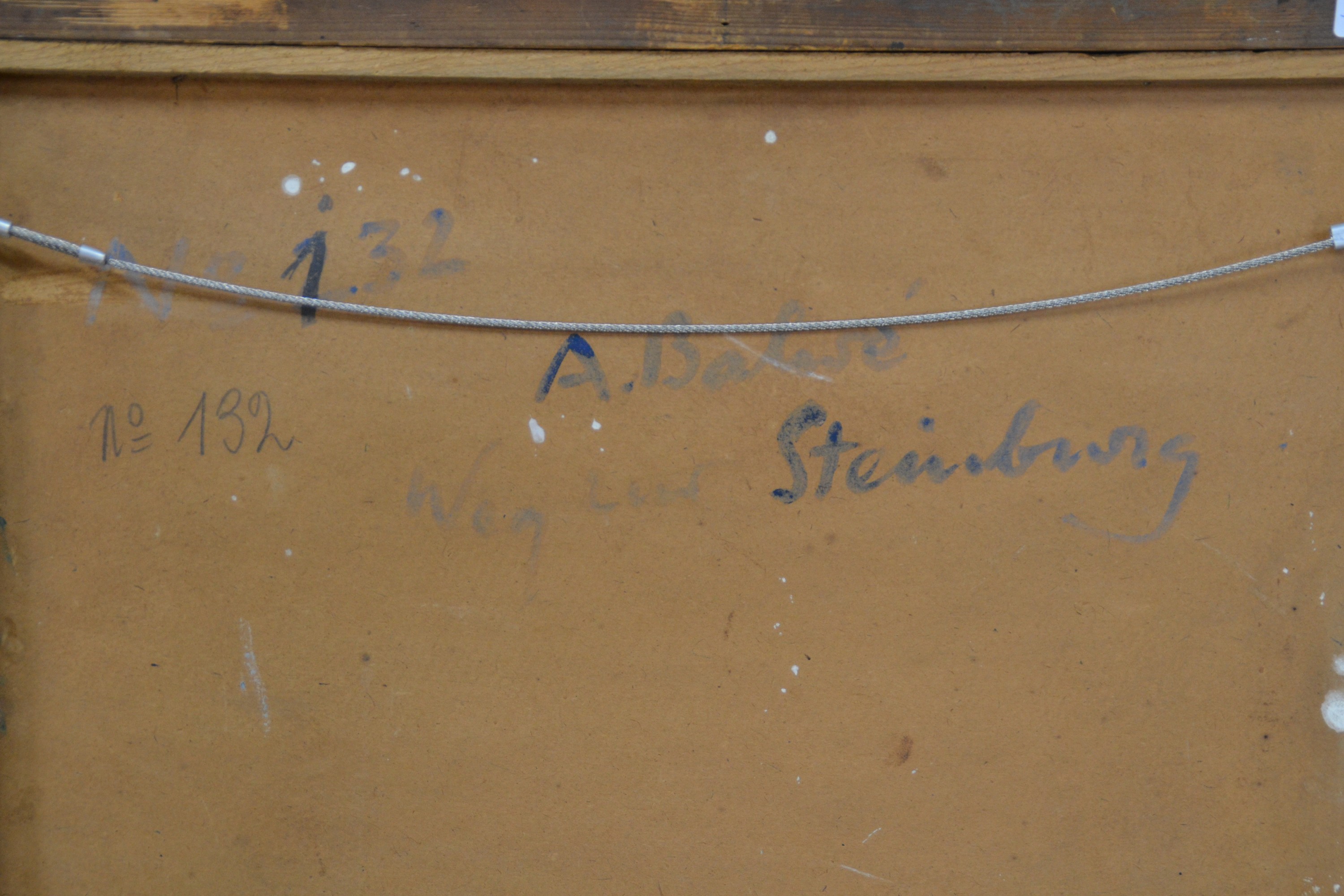 Detail c: Arnold Balwé, 1898 Dresden - 1983 Prien am Chiemsee, "Weg zur Steinburg", Hottenträgerin in herbstlicher Weinbergsteige über Würzburg, ...