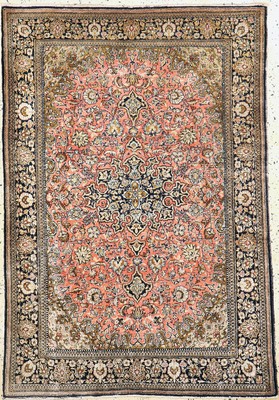 Image Qum Silk, Persia, approx. 50 years, pure natural silk, approx. 153 x 103 cm, condition:3. ...