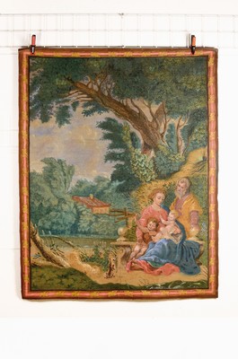 Image Gobelin, A. Welker, Munich, dated 1925, Holy Family probably with John the Baptist in ...