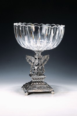 Image Centerpiece/footed bowl, probably Berlin, early 19th century, colorless glass bowl with ...