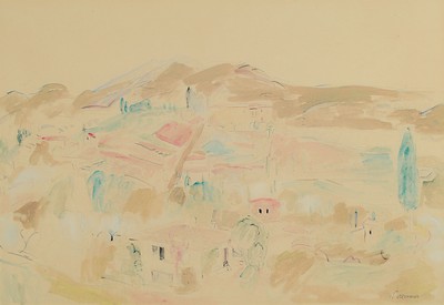 Image Hans Purrmann, 1880 Speyer - 1966 Basel, Aquarell, italienische Landschaft, wohl bei ...