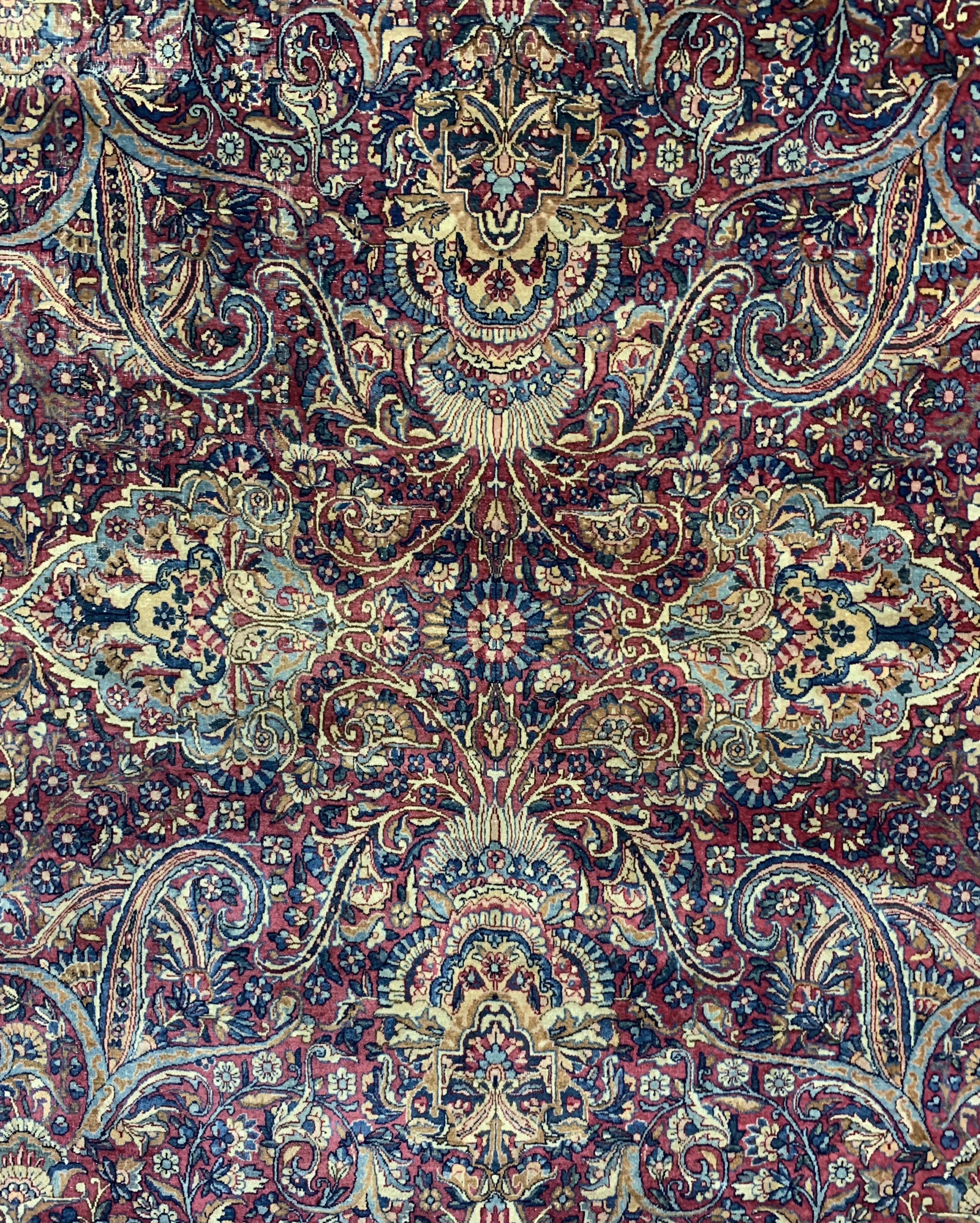 Detail e: Kerman Lawar fein, Persien, Mitte 20.Jhd, Korkwolle auf Baumwolle, ca. 448 x 298 cm, EHZ: 3