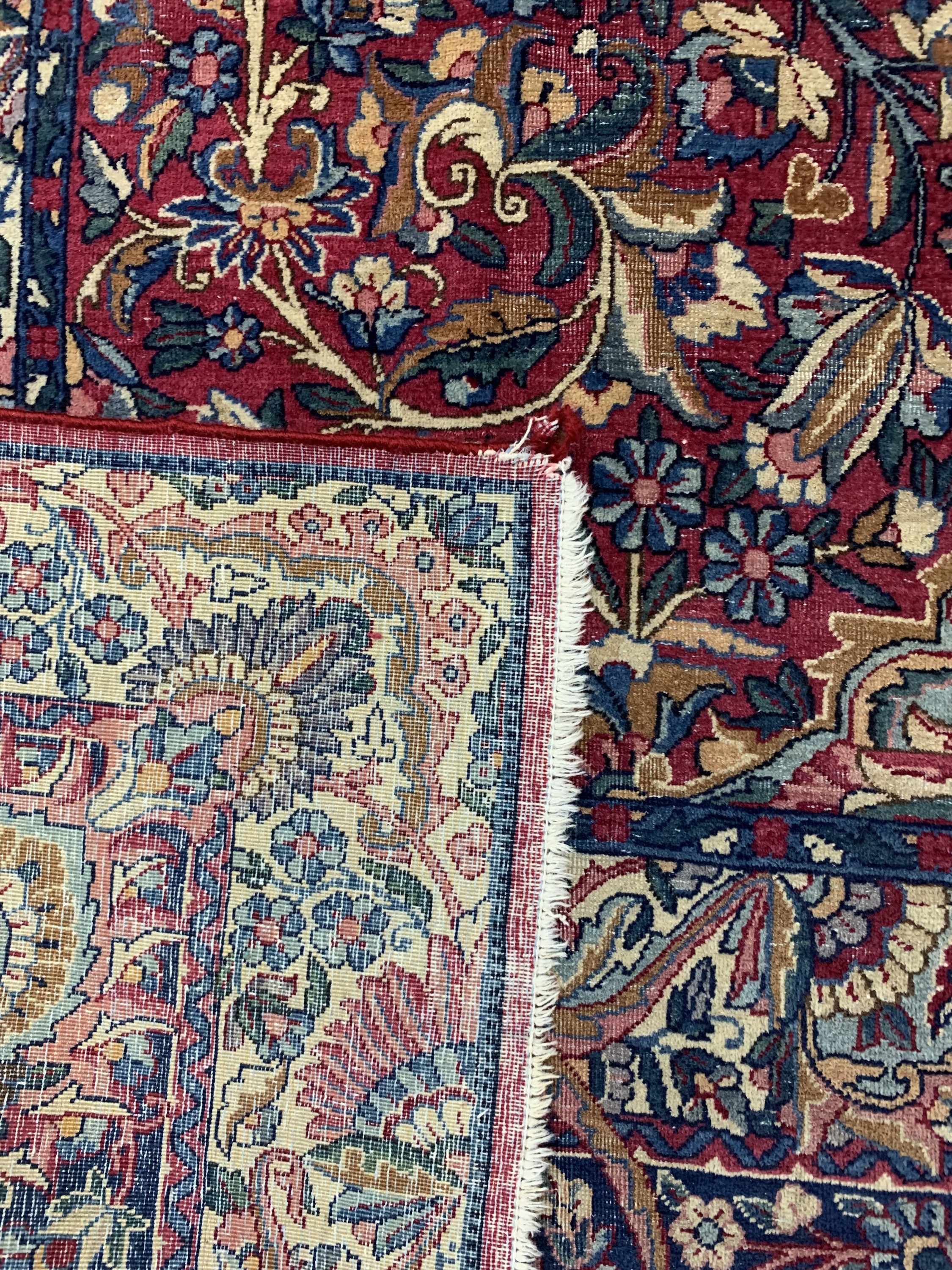 Detail g: Kerman Lawar fein, Persien, Mitte 20.Jhd, Korkwolle auf Baumwolle, ca. 448 x 298 cm, EHZ: 3
