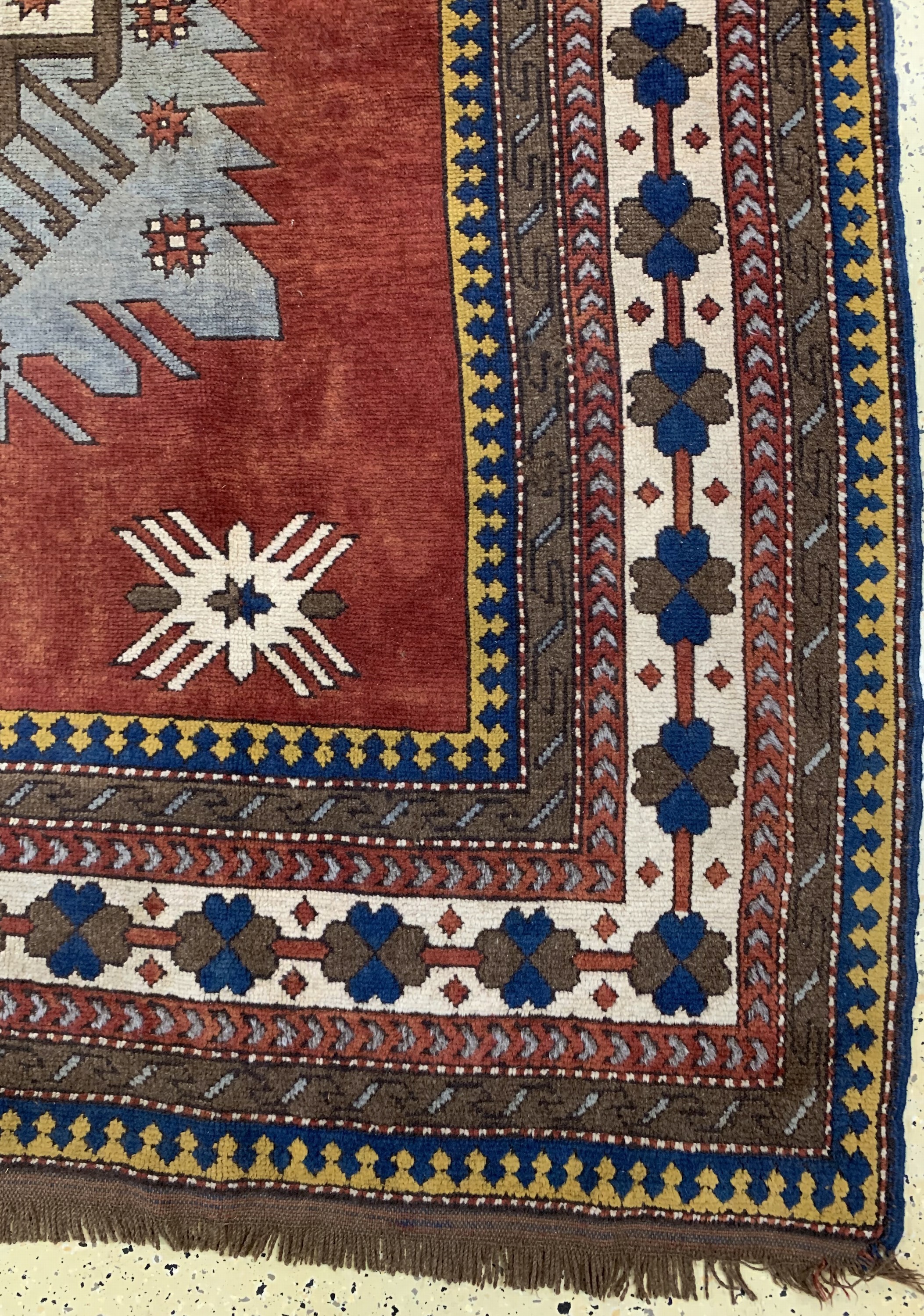 Detail a: Kars-Kazak, Türkei, Mitte 20.Jhd, Wolle aufWolle, ca. 370 x 245 cm, EHZ: 2-3