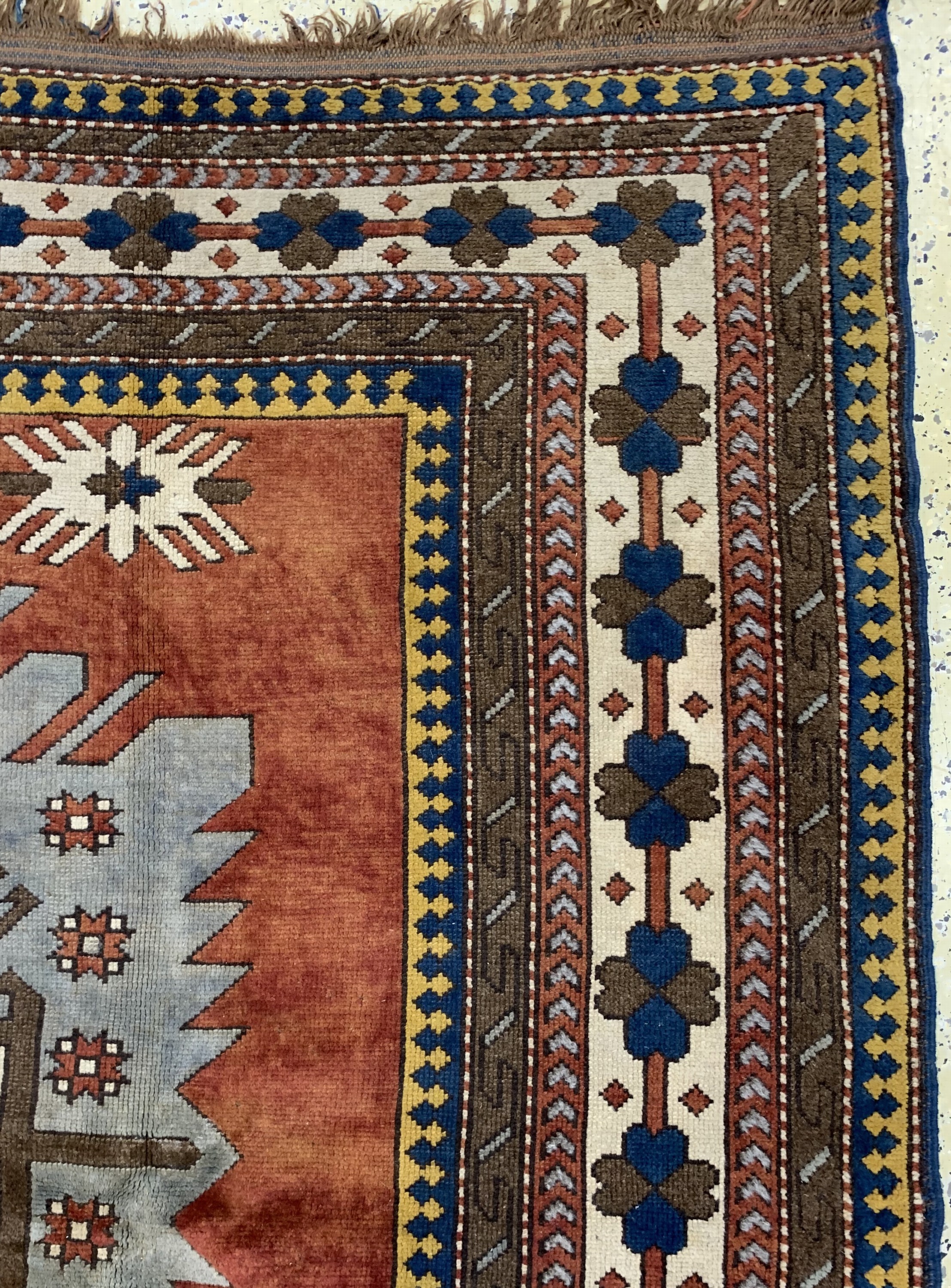 Detail e: Kars-Kazak, Türkei, Mitte 20.Jhd, Wolle aufWolle, ca. 370 x 245 cm, EHZ: 2-3
