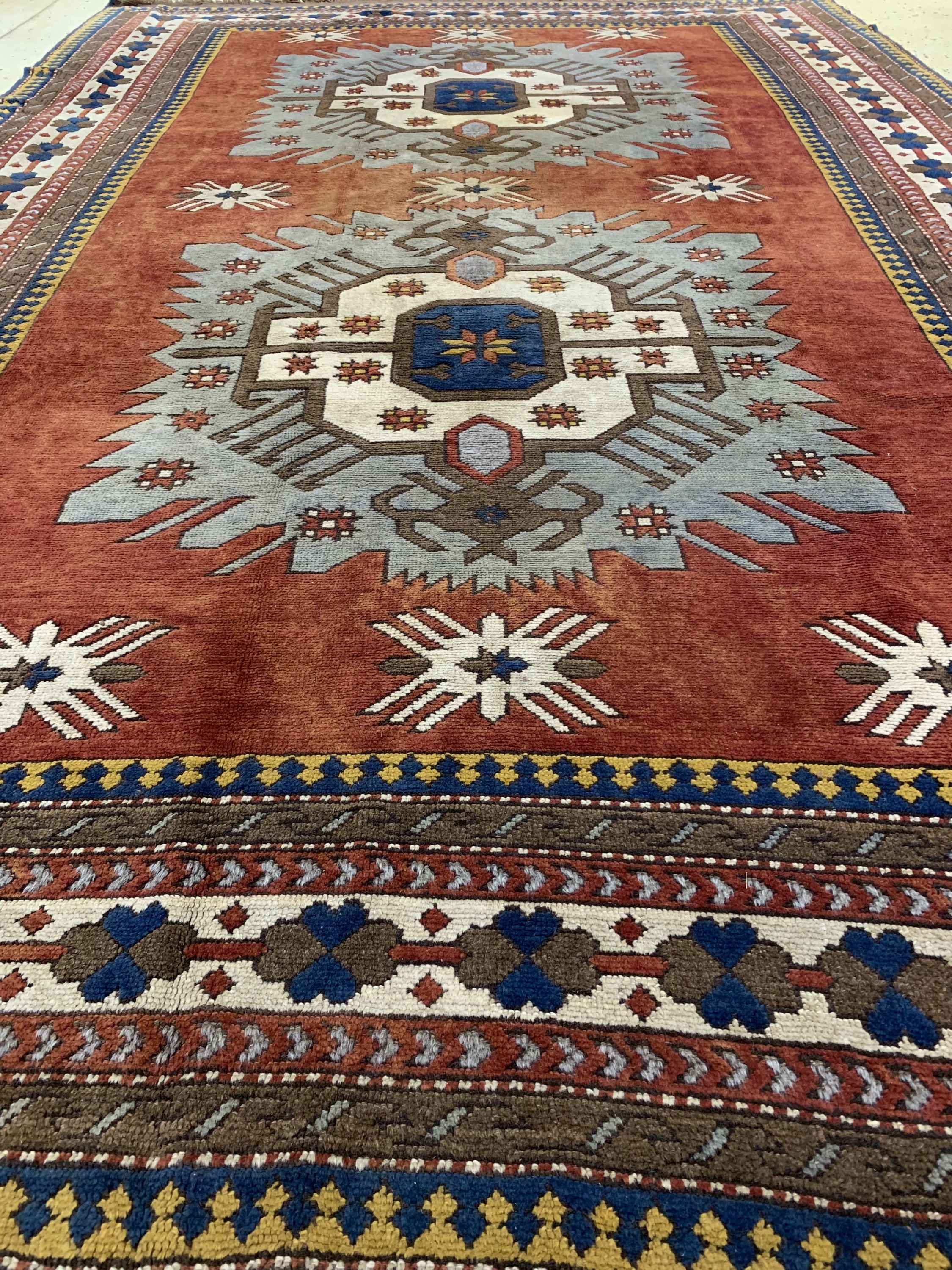 Detail f: Kars-Kazak, Türkei, Mitte 20.Jhd, Wolle aufWolle, ca. 370 x 245 cm, EHZ: 2-3