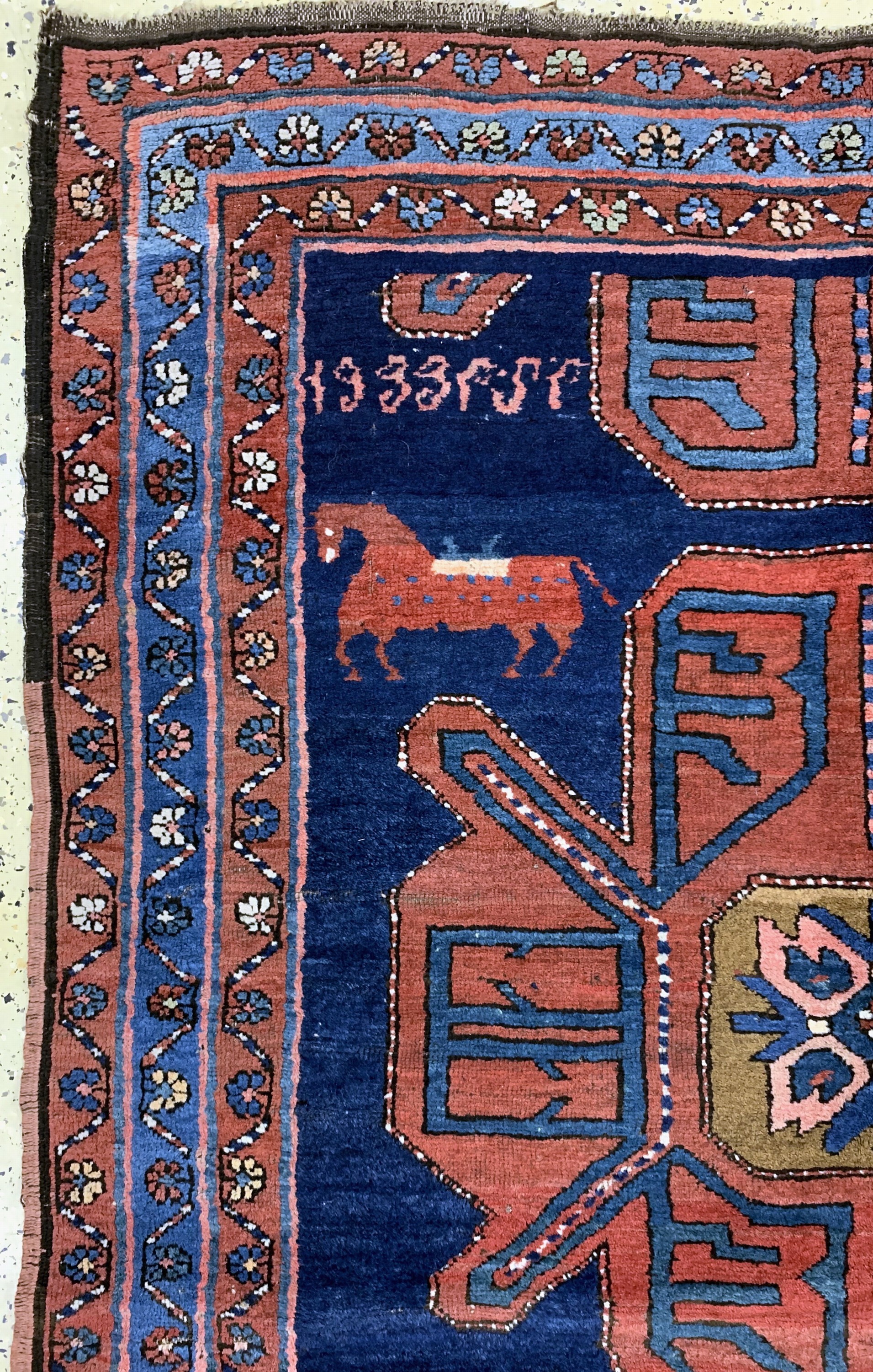 Detail b: Armenischer Kazak antik, Kaukasus, um 1900,Wolle auf Wolle, ca. 210 x 142 cm, EHZ: 2-3