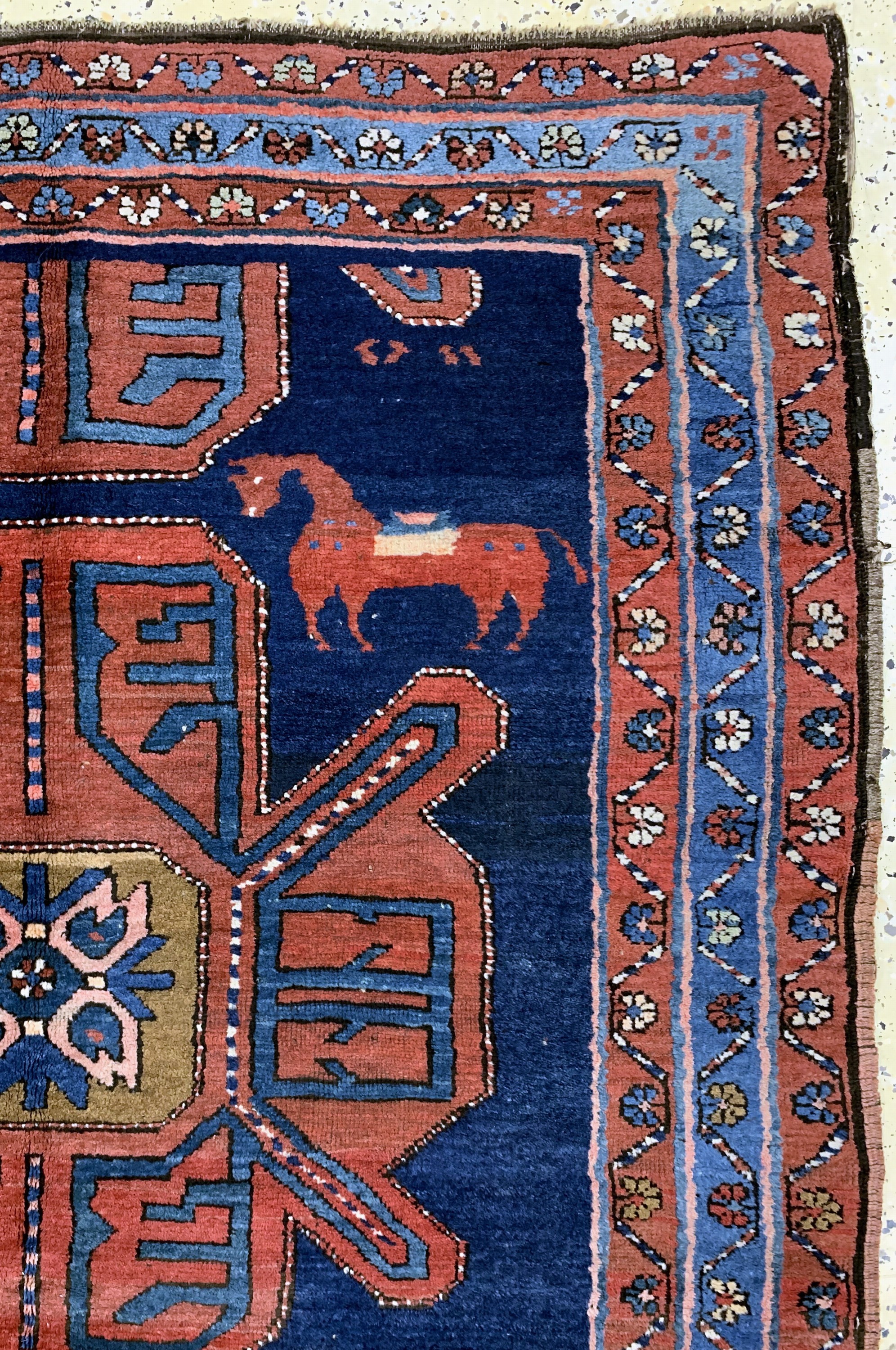 Detail c: Armenischer Kazak antik, Kaukasus, um 1900,Wolle auf Wolle, ca. 210 x 142 cm, EHZ: 2-3