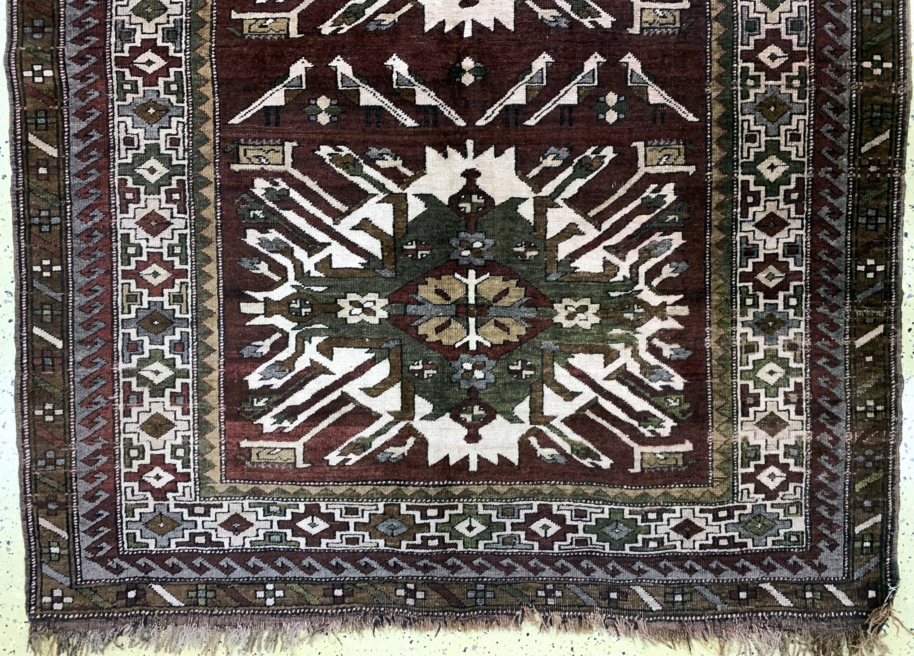 Detail b: Kars-Kazak, Türkei, Mitte 20.Jhd, Wolle aufWolle, ca. 205 x 165 cm, EHZ: 2-3