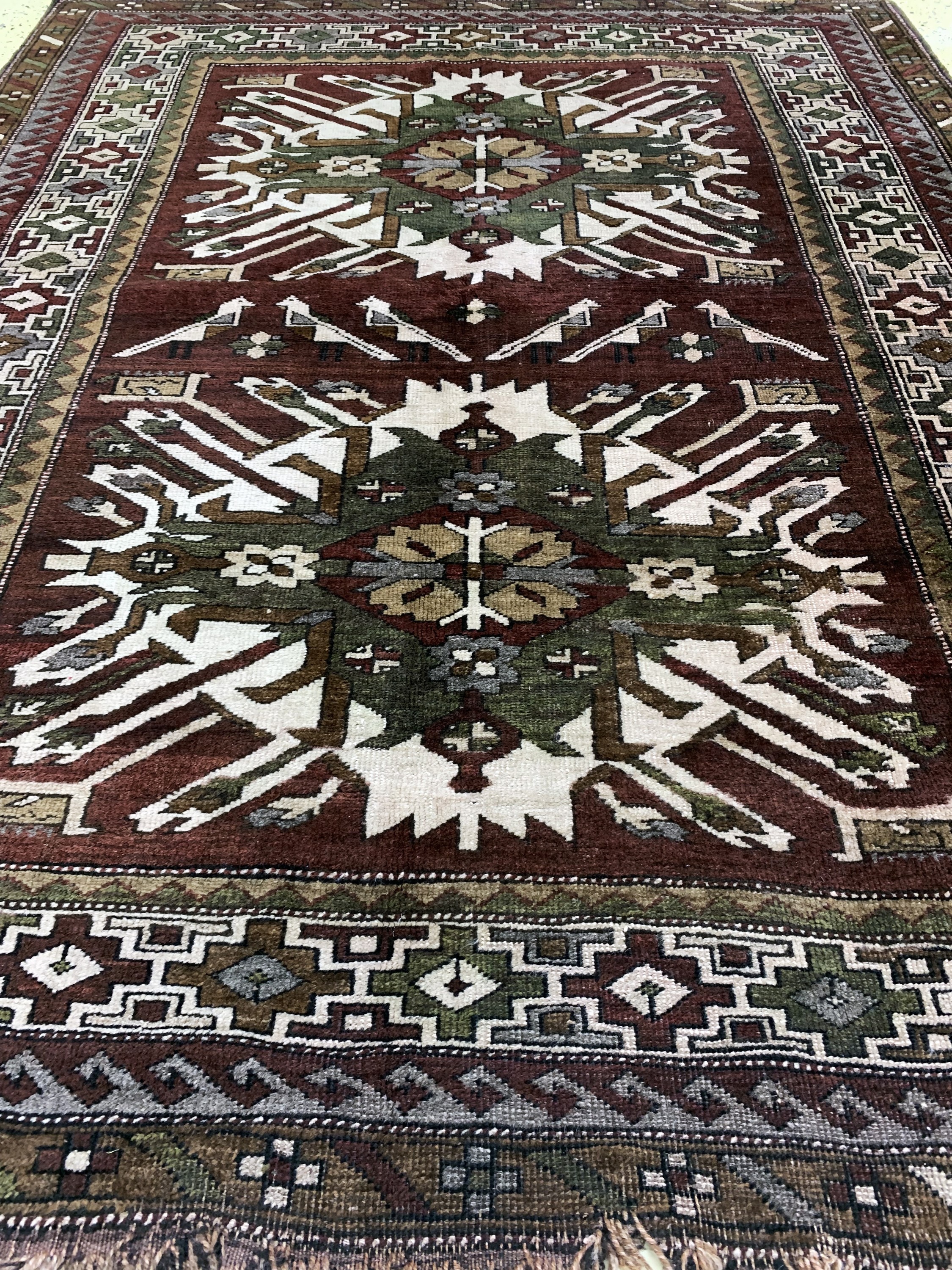 Detail c: Kars-Kazak, Türkei, Mitte 20.Jhd, Wolle aufWolle, ca. 205 x 165 cm, EHZ: 2-3