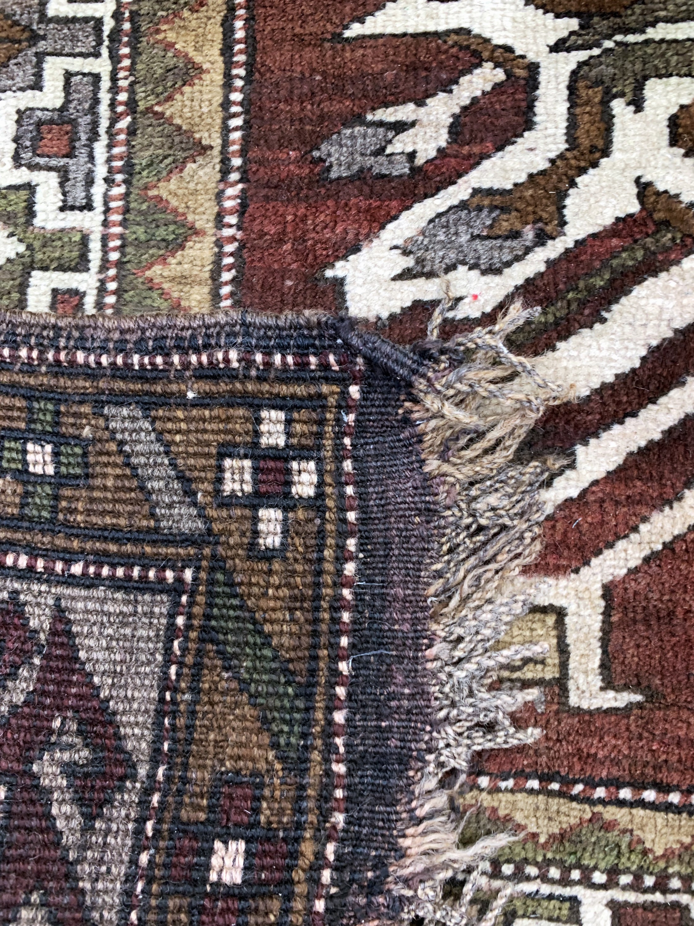 Detail d: Kars-Kazak, Türkei, Mitte 20.Jhd, Wolle aufWolle, ca. 205 x 165 cm, EHZ: 2-3