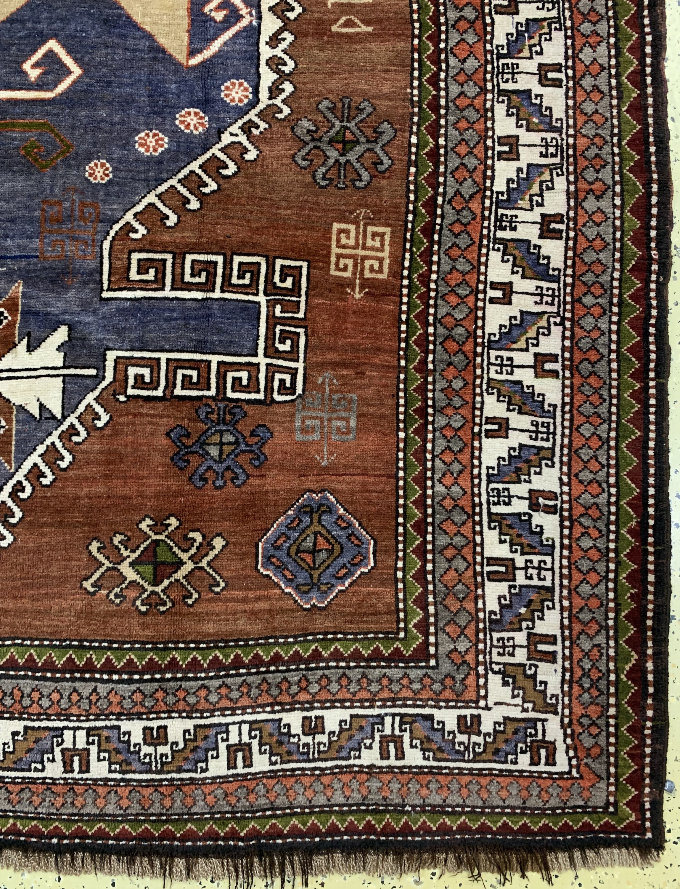 Detail a: Kars-Kazak, Türkei, Mitte 20.Jhd, Wolle aufWolle, ca. 285 x 190 cm, EHZ: 2