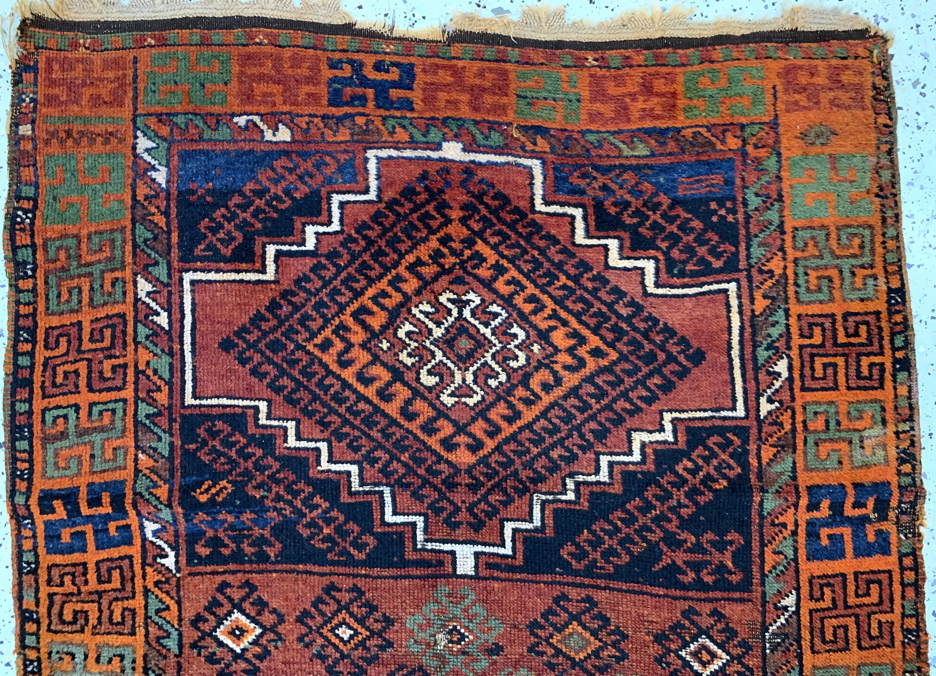 Detail a: Antiker Yürük, Türkei, 19.Jhd, Wolle auf Wolle, ca. 230 x 105 cm, EHZ: 3-4