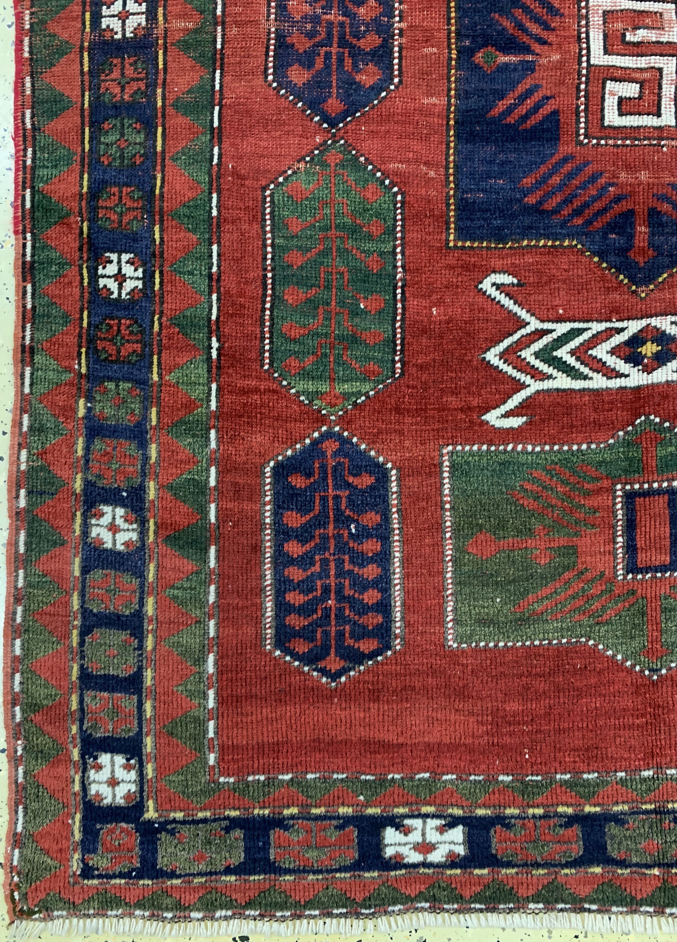 Detail b: Antiker Kazak, Persien, um 1900, Wolle auf Wolle, ca. 200 x 145 cm, EHZ: 3
