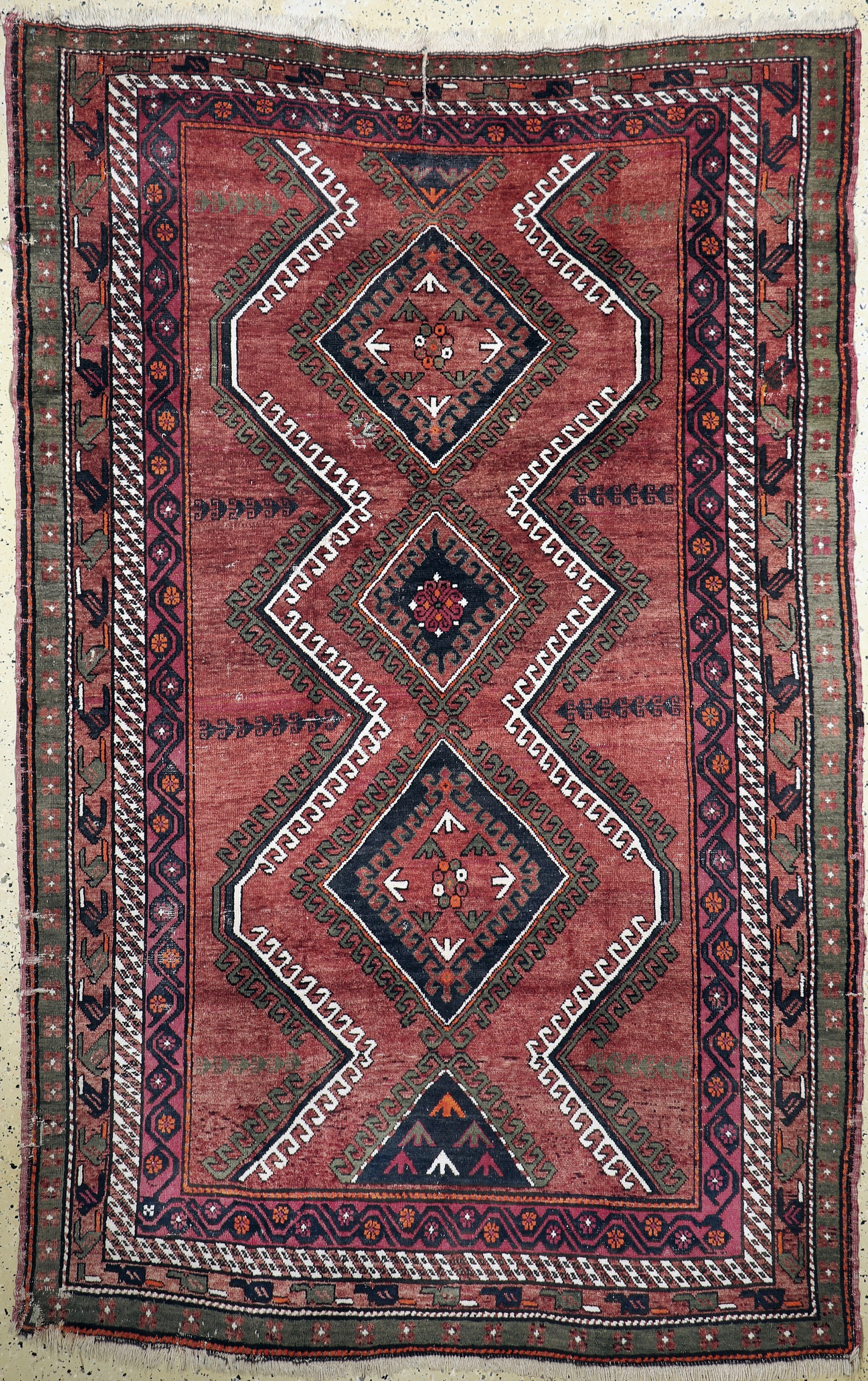 Antiker Kazak, Kaukasus, um 1900, Wolle aufWolle, ca. 280 x 180 cm, EHZ: 4