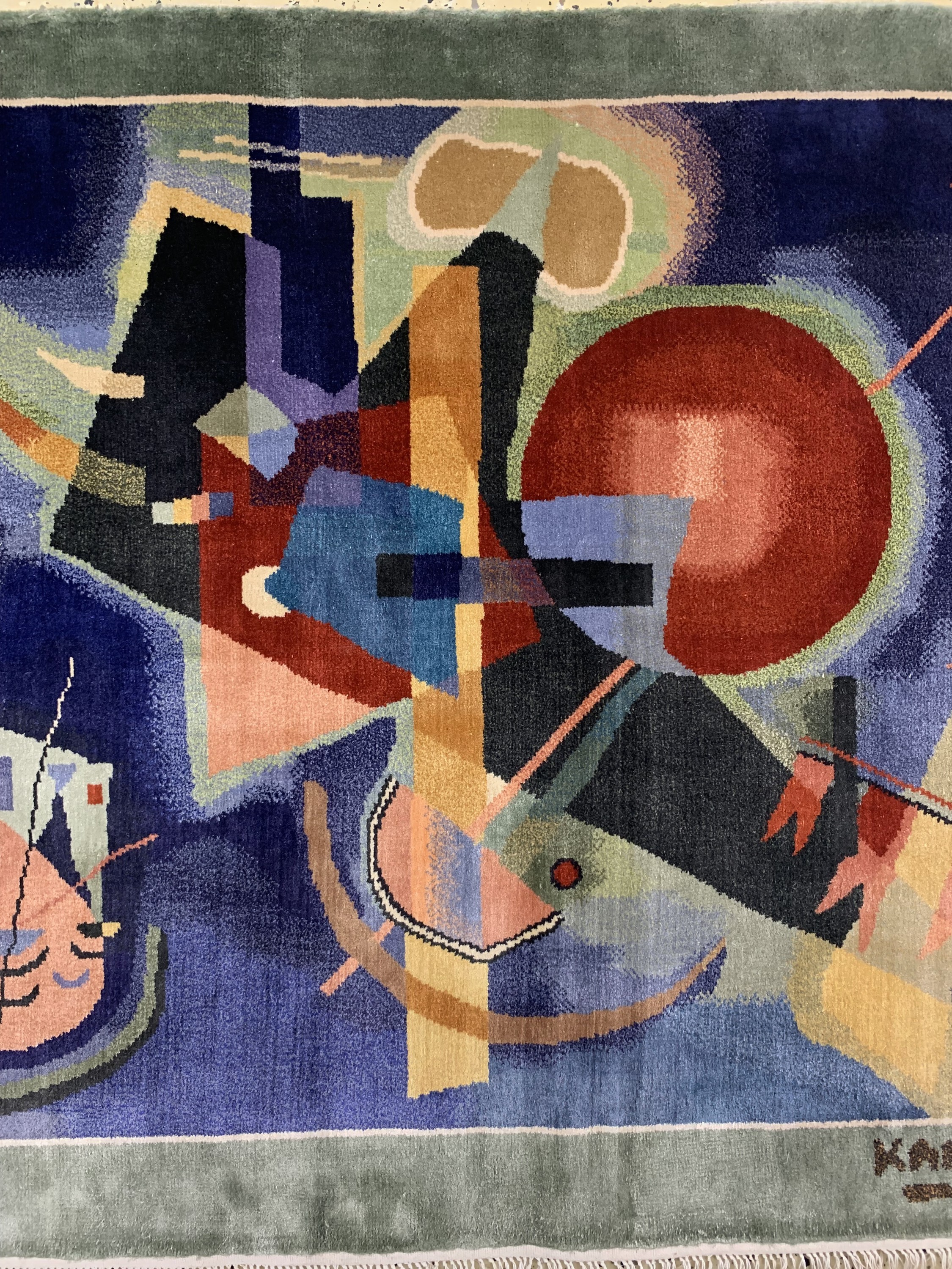 Detail c: "Kandinsky-Motiv"Seide, China, Ende 20.Jhd,reine Naturseide, ca. 95 x 140 cm, EHZ: 1-2