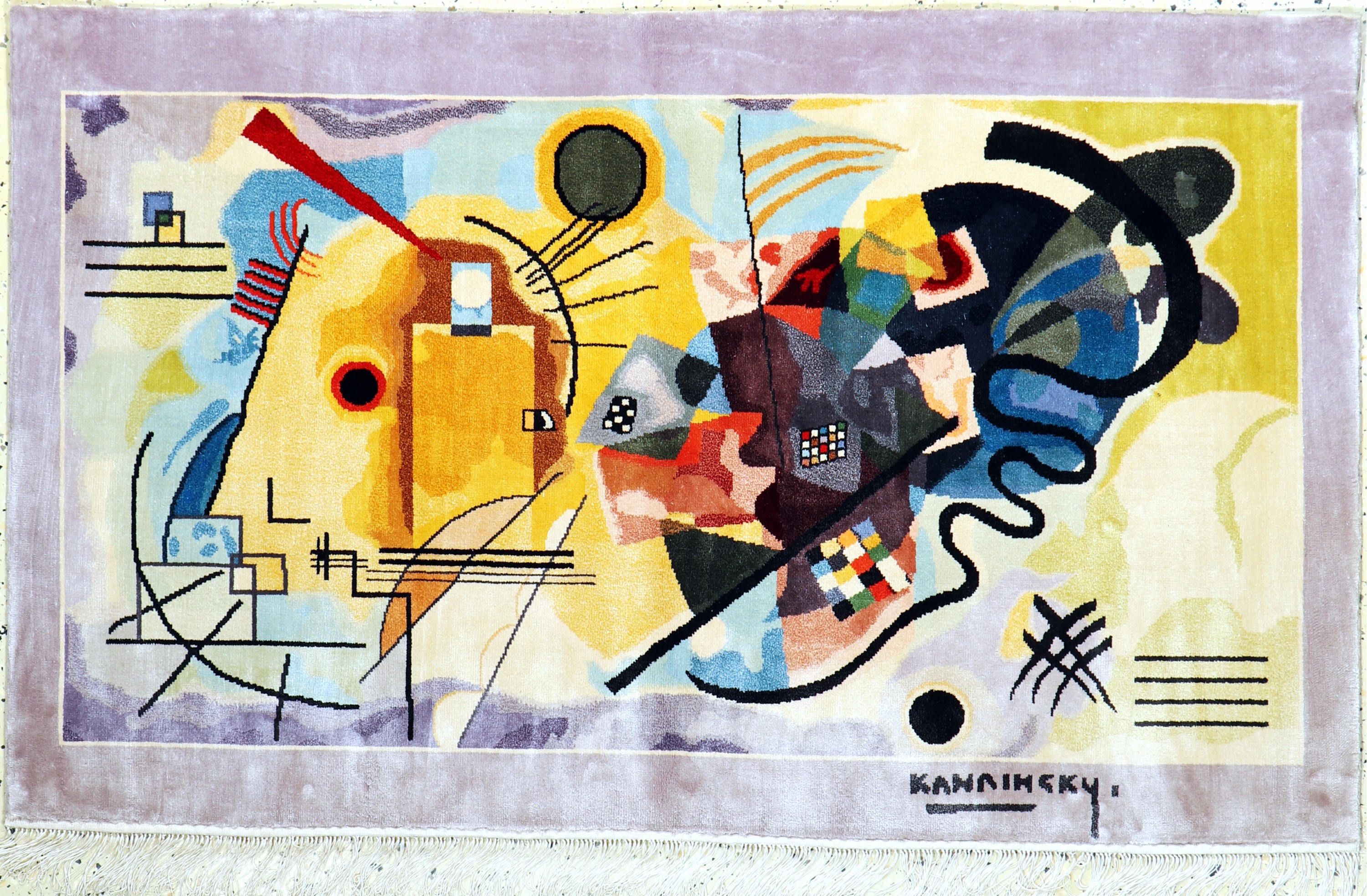 "Kandinsky-Motiv"Seide, China, Ende 20.Jhd,reine Naturseide, ca. 95 x 152 cm, EHZ: 1-2