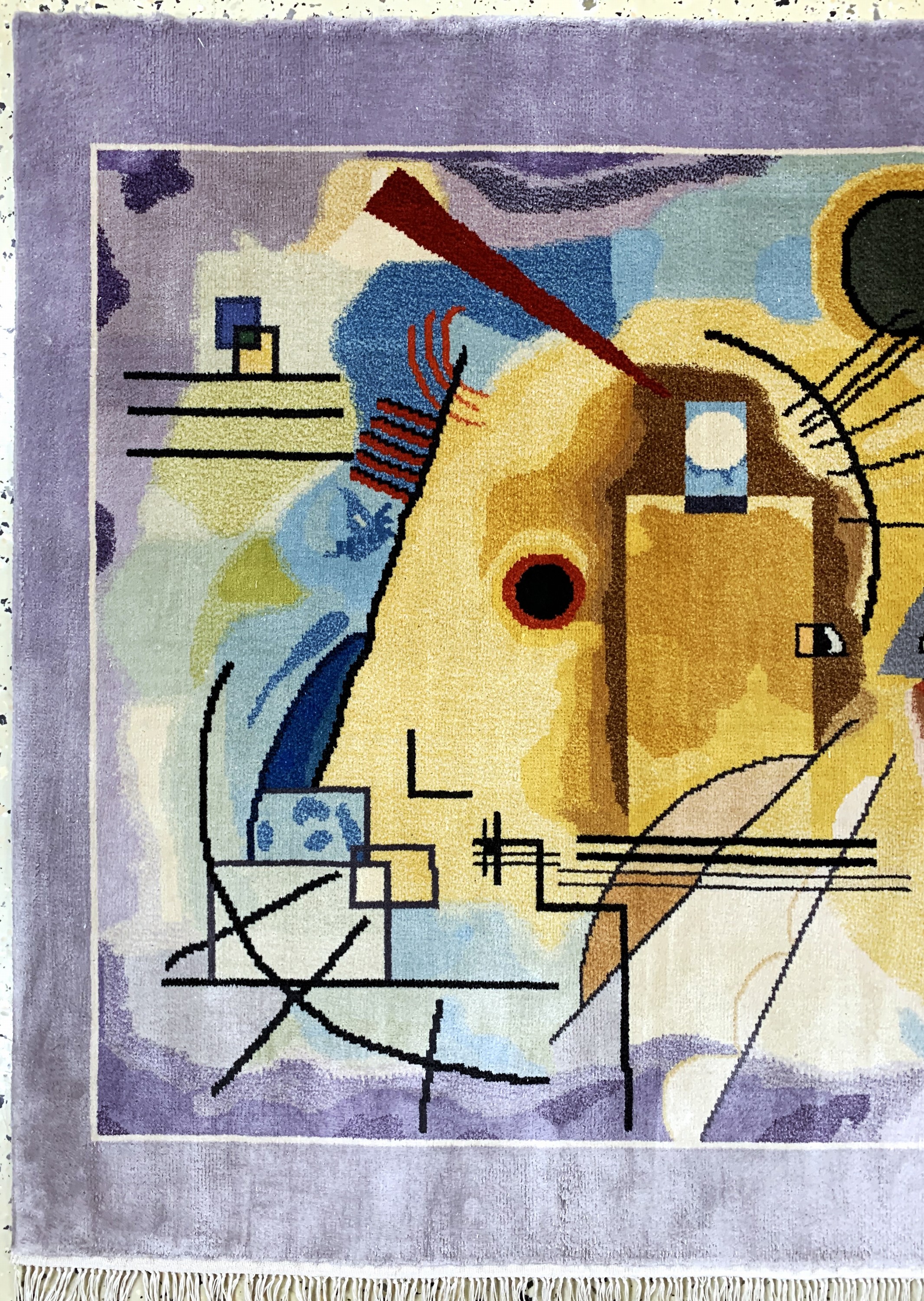 Detail b: "Kandinsky-Motiv"Seide, China, Ende 20.Jhd,reine Naturseide, ca. 95 x 152 cm, EHZ: 1-2