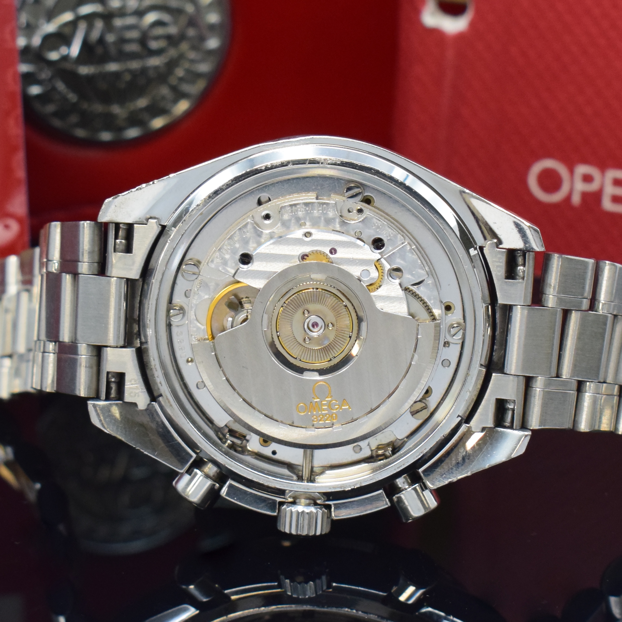 Detail g: OMEGA Speedmaster Armbandchronograph Referenz 3539.50.00, Automatik, Edelstahlgeh. inkl. orig. Gliederband m. Faltschl., schwarze ...