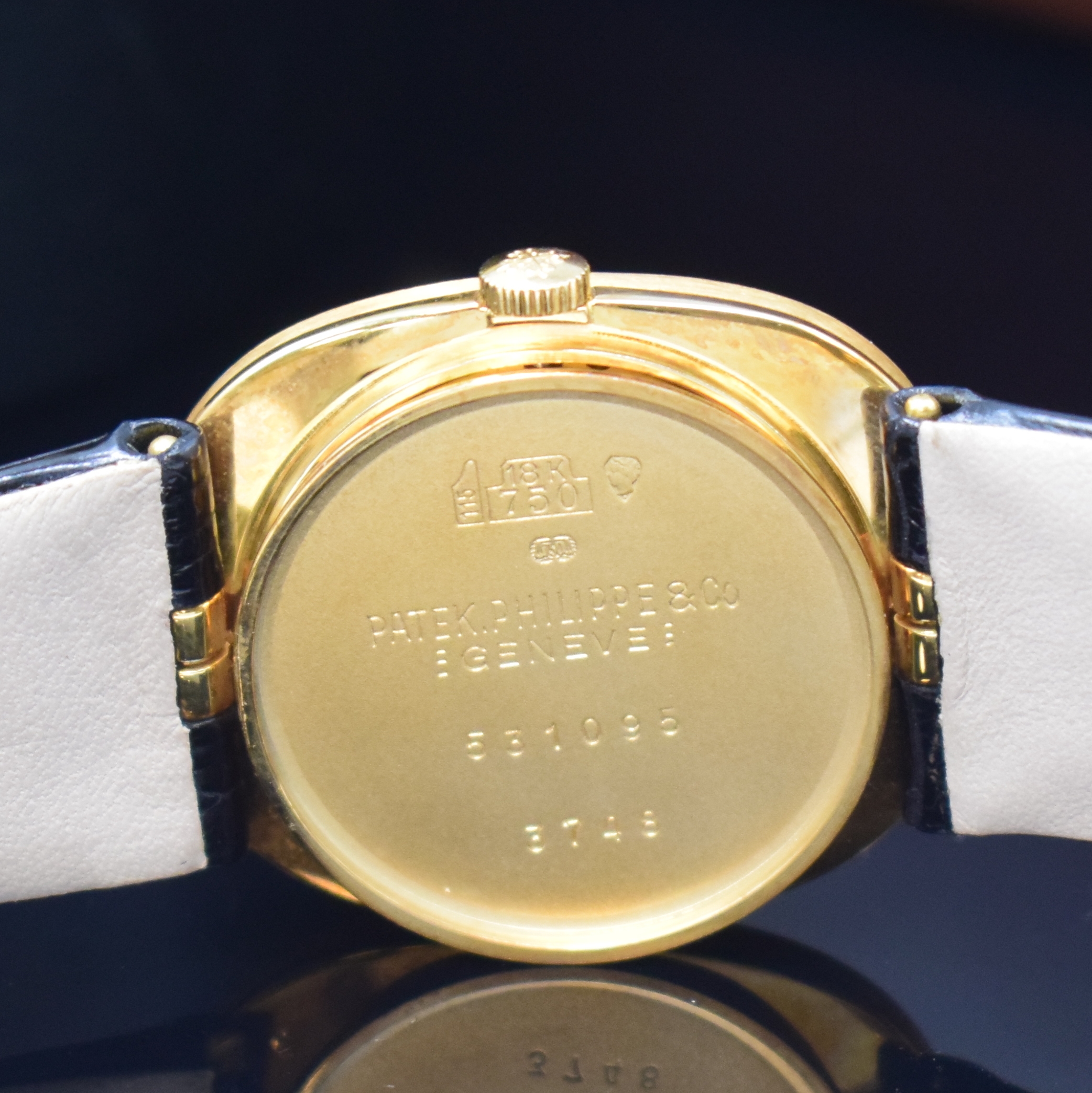 Detail g: PATEK PHILIPPE Herrenarmbanduhr Modellserie Ellipse dOr Referenz 3748, Handaufzug, Schweiz um 1978, GG 750/000 inkl. neuwertigem orig. ...