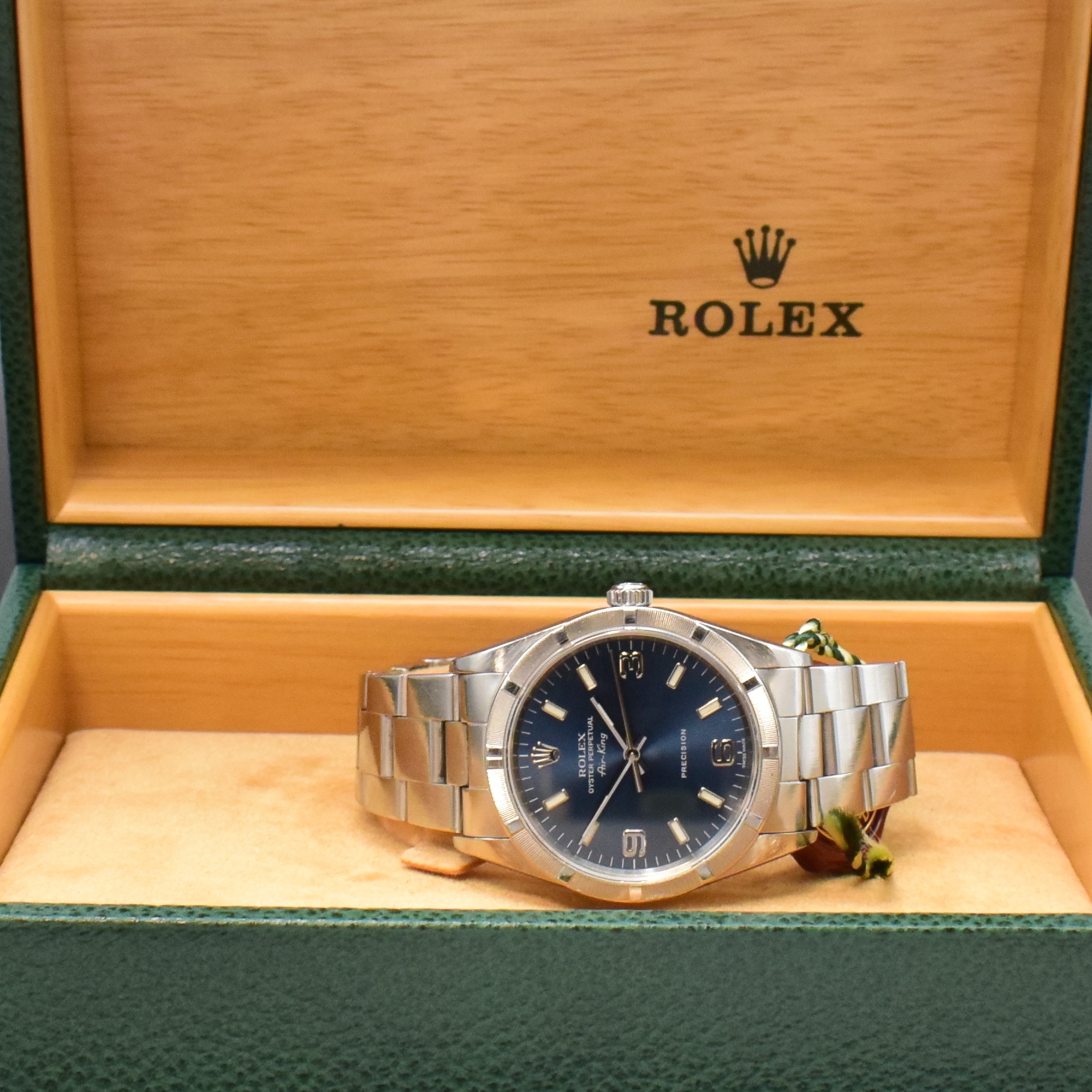 Detail e: ROLEX Herrenarmbanduhr Oyster Perpetual Air-King Precision Referenz 14010, Automatik, Schweiz um 2000, P-Serie, Edelstahlgeh. inkl. Oysterband m. ...